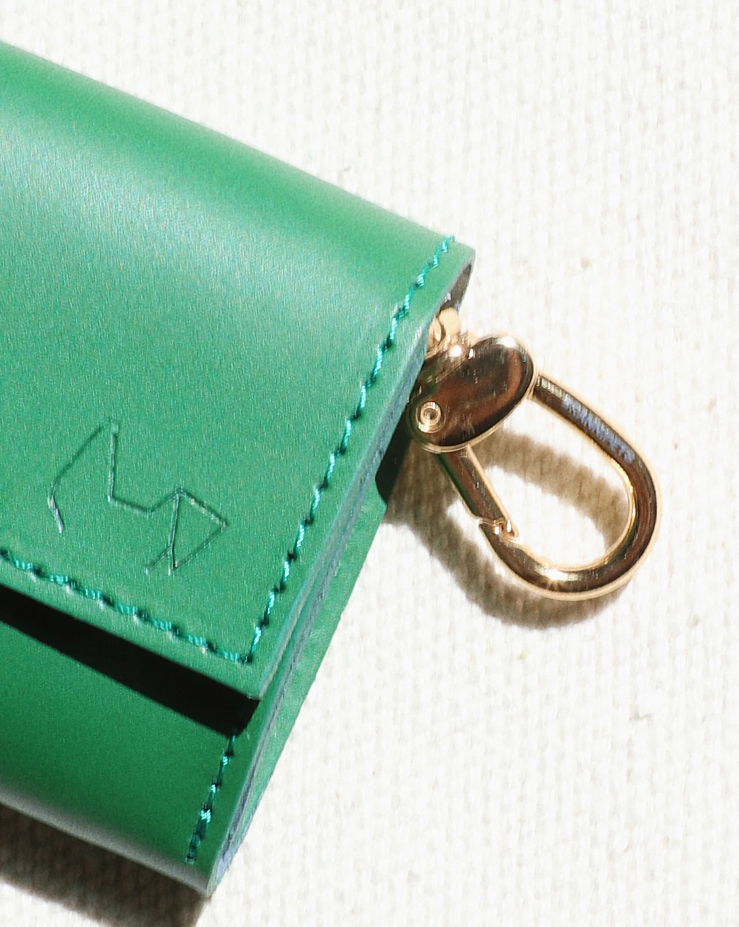Rocco Green Leather Waste Bag Holder - Image 3