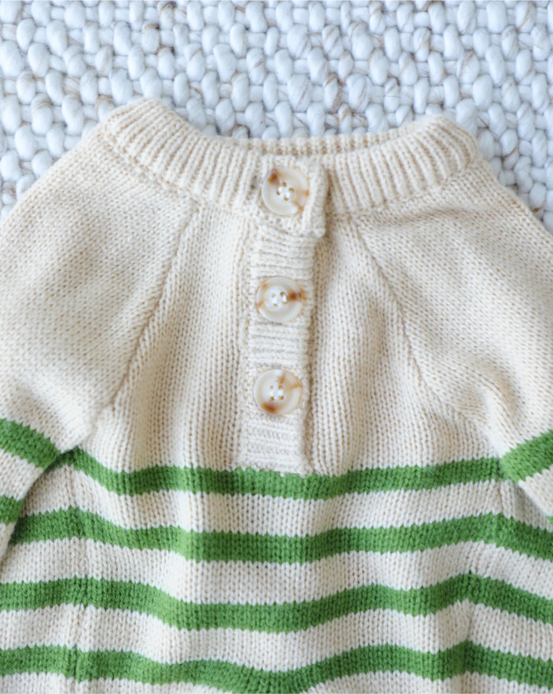 Little Sprout Green Striped Dog Sweater - Image 3