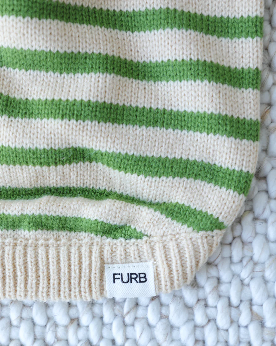 Little Sprout Green Striped Dog Sweater - Image 4