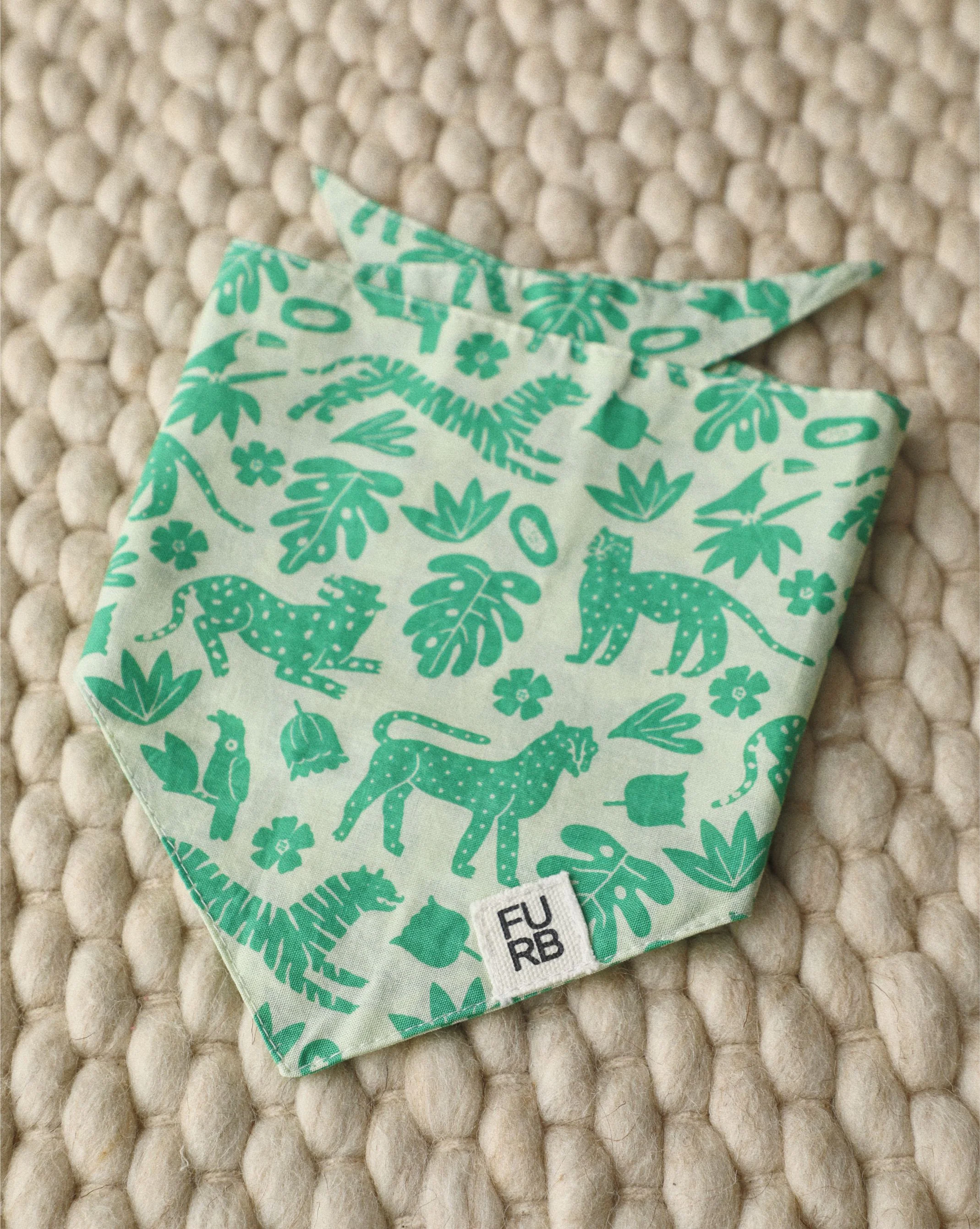 Tall Tails Green Print Dog Bandana - Image 2
