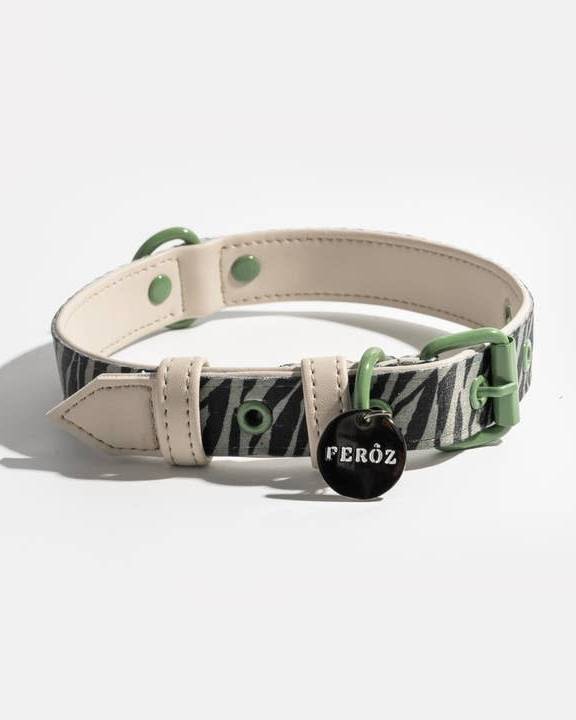 Fierce + Fab Green Zebra Dog Collar - Image 2