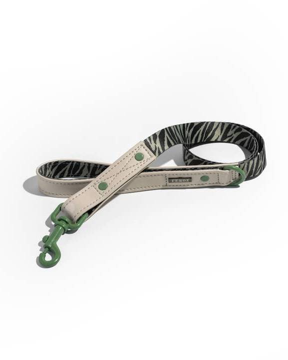Fierce + Fab Green Zebra Dog Leash - Image 2