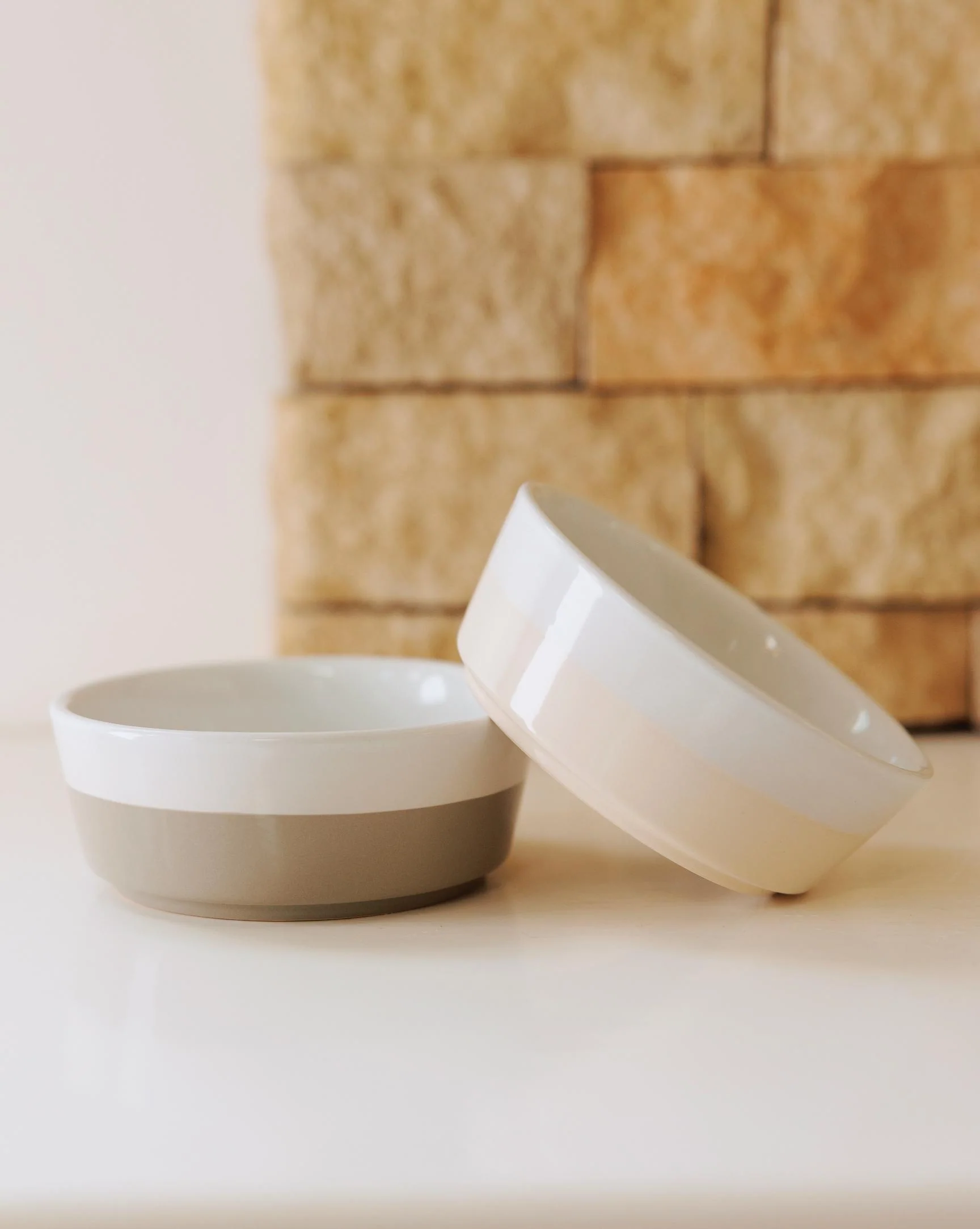 Nibbles + Bits Vintage Grey Ceramic Dog Bowl - Image 4