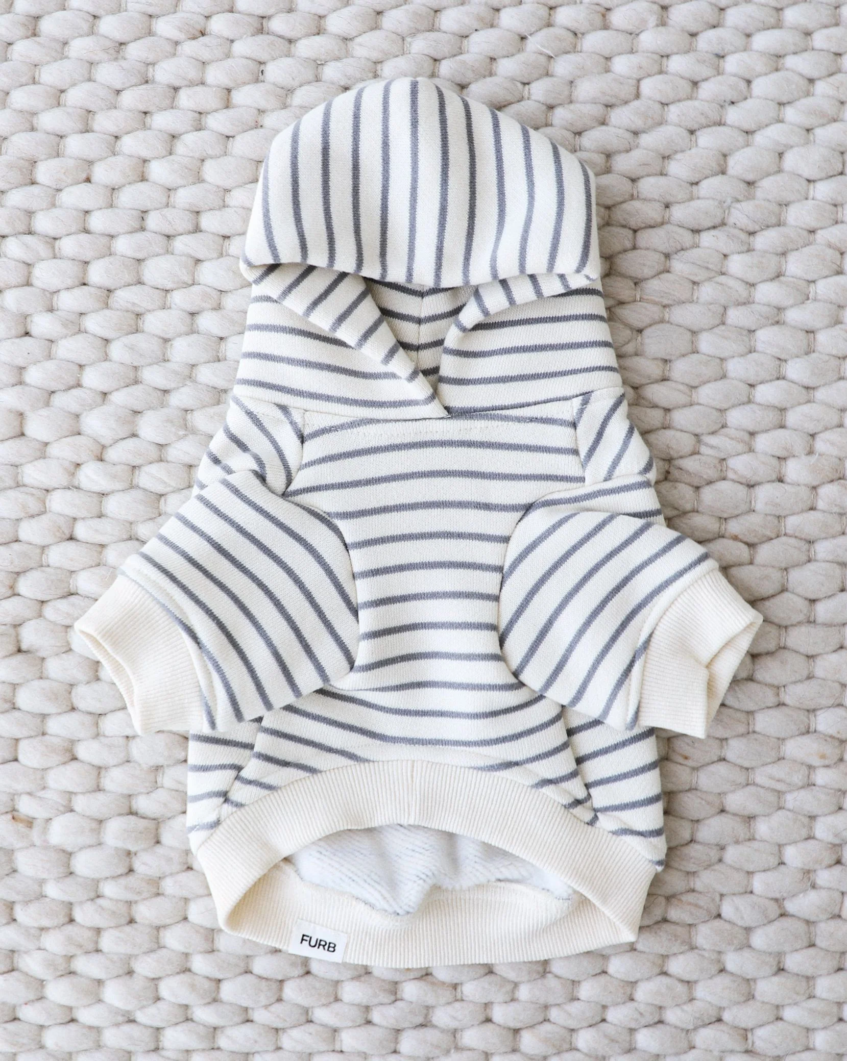 Ziggy Grey Stripe Dog Hoodie - Image 2