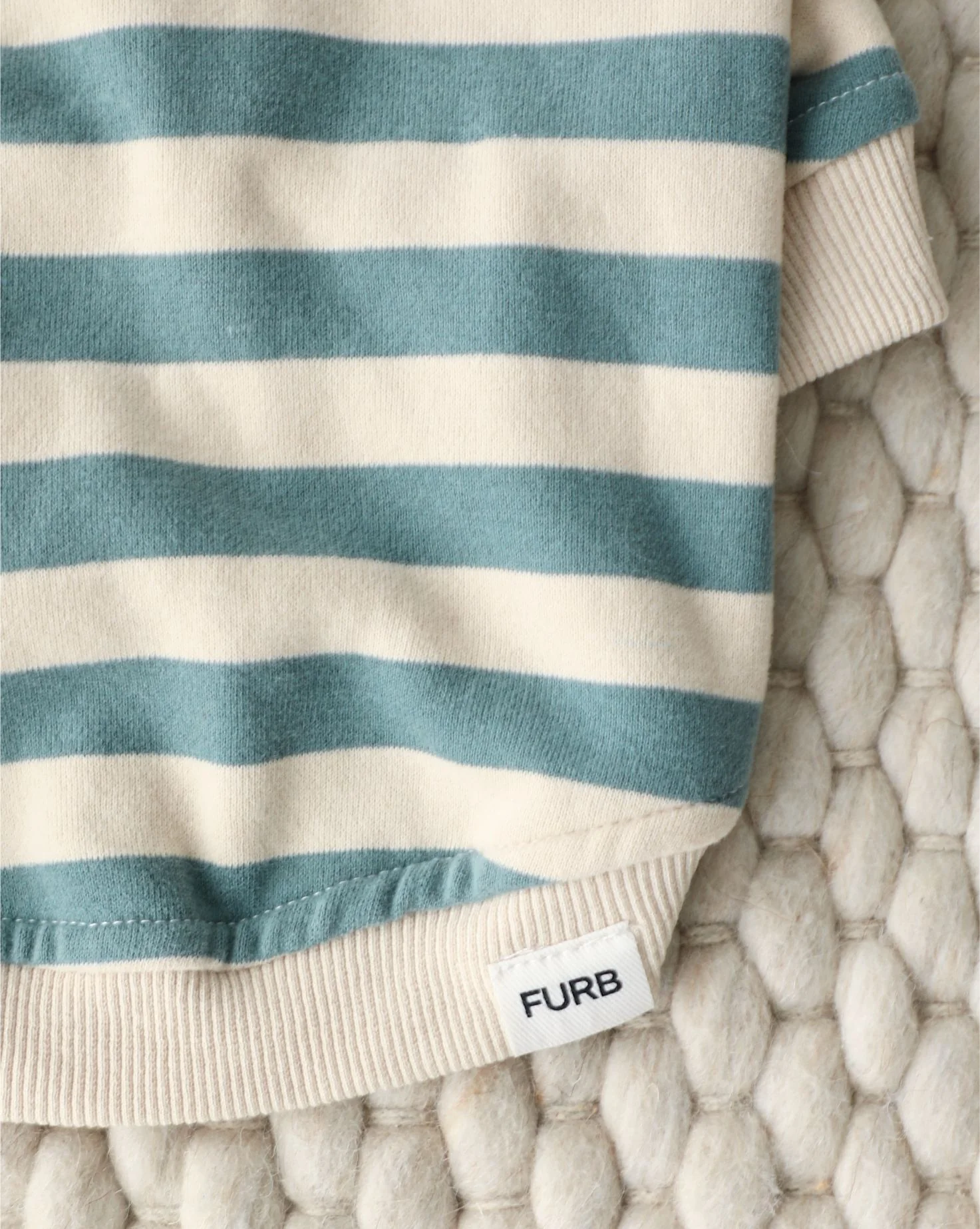 Remy Dusty Teal Stripe Dog Hoodie - Image 8