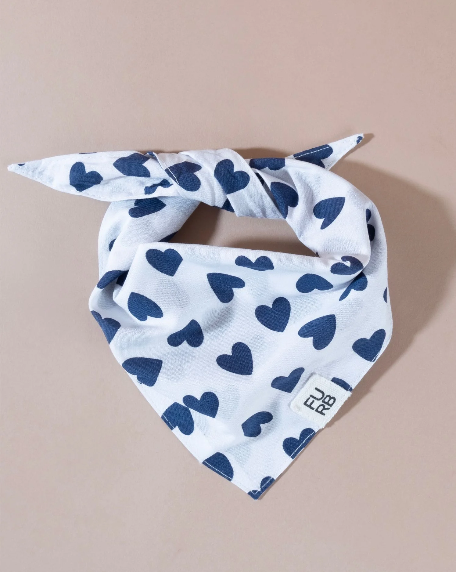 Cupid's Bow Blue Heart Print Bandana