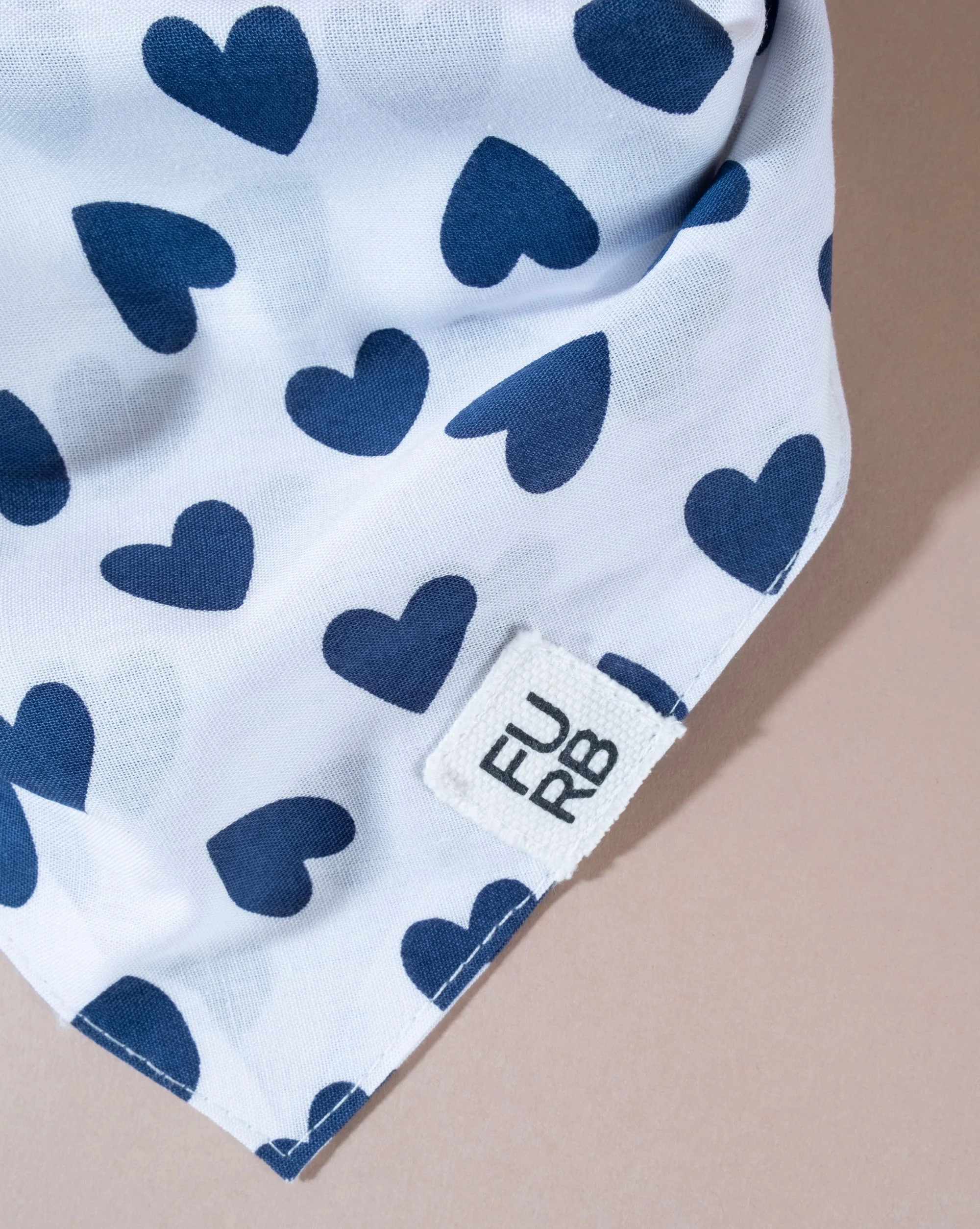 Cupid's Bow Blue Heart Print Bandana - Image 2