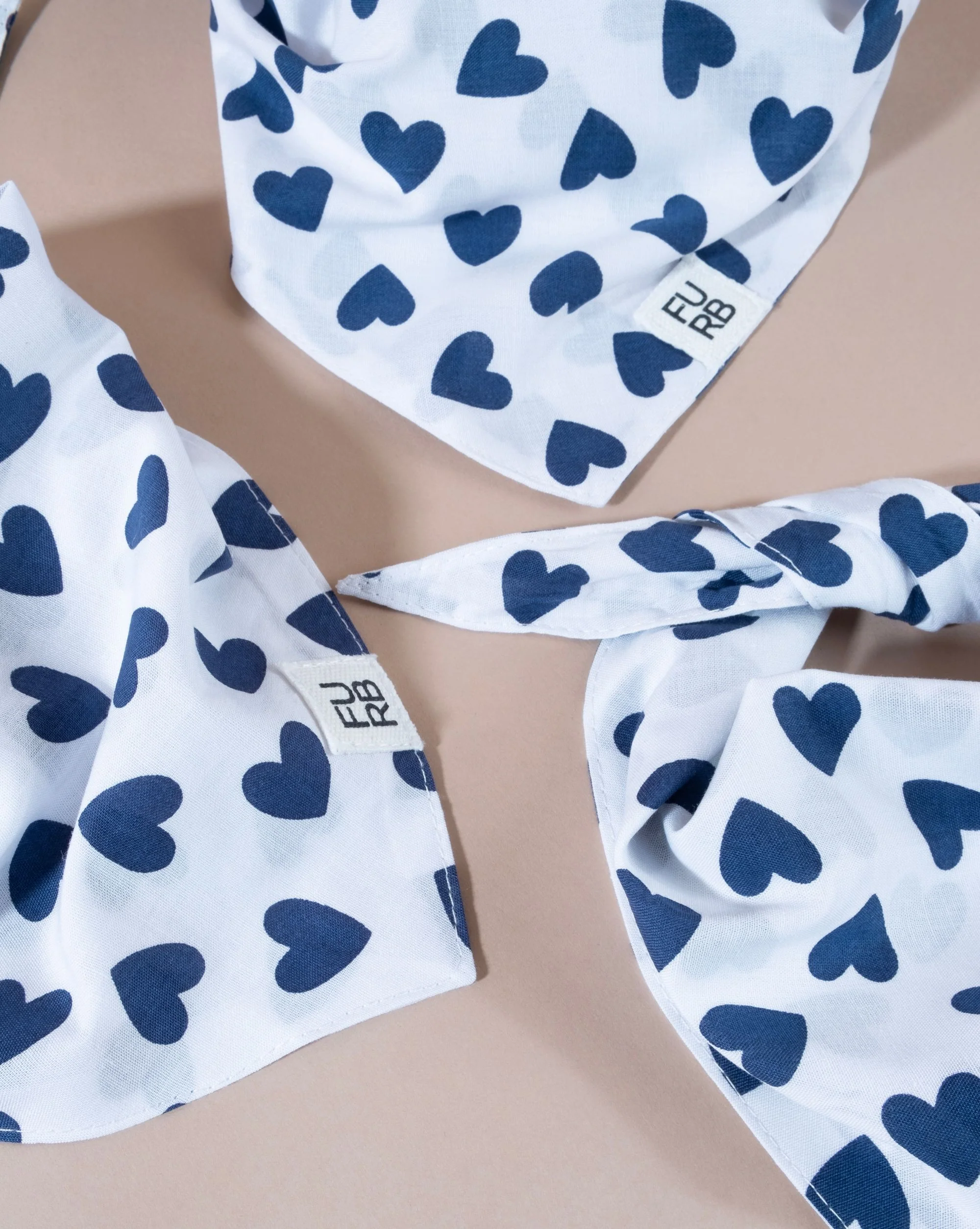 Cupid's Bow Blue Heart Print Bandana - Image 3