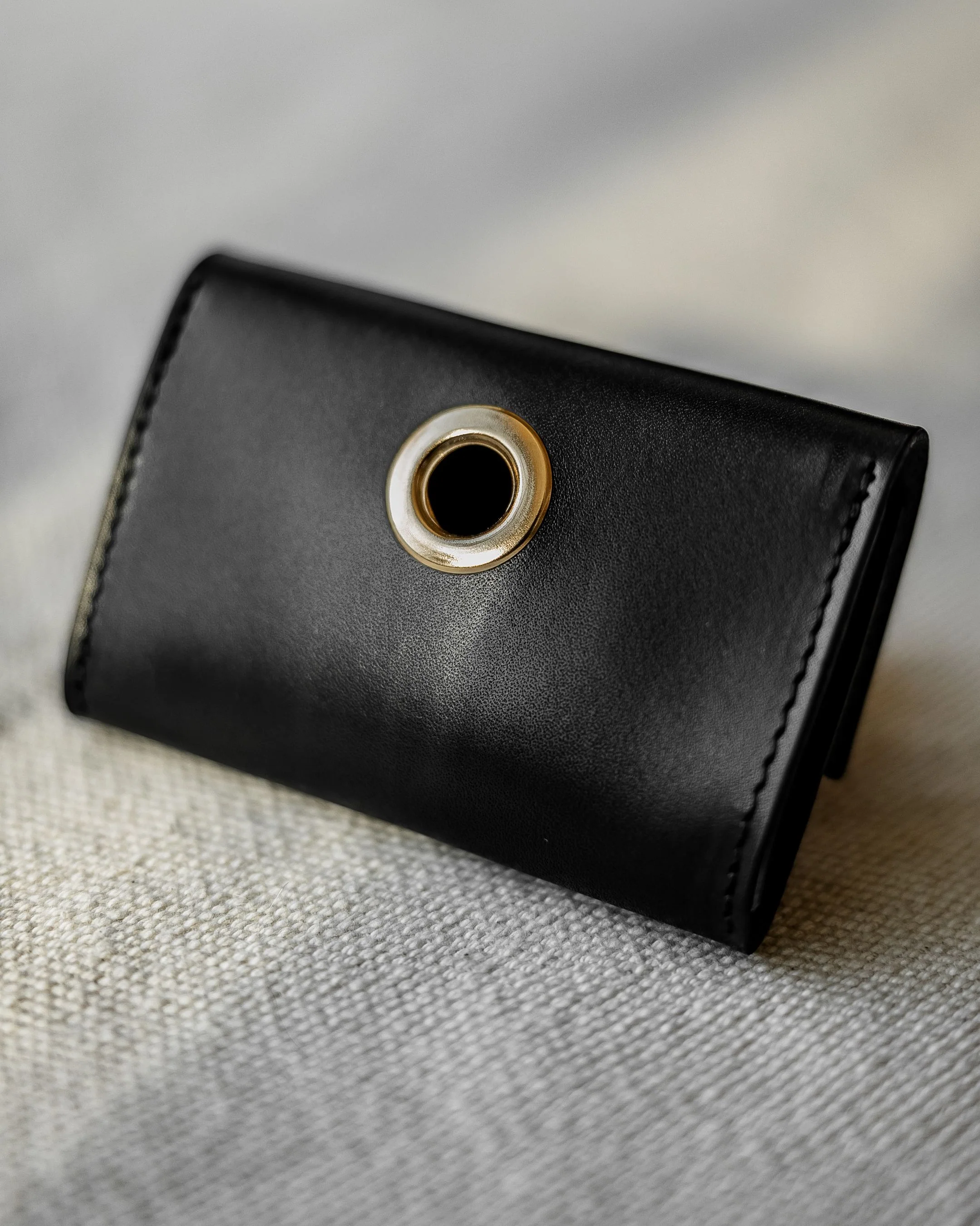 Rocco Black Leather Waste Bag Holder - Image 3