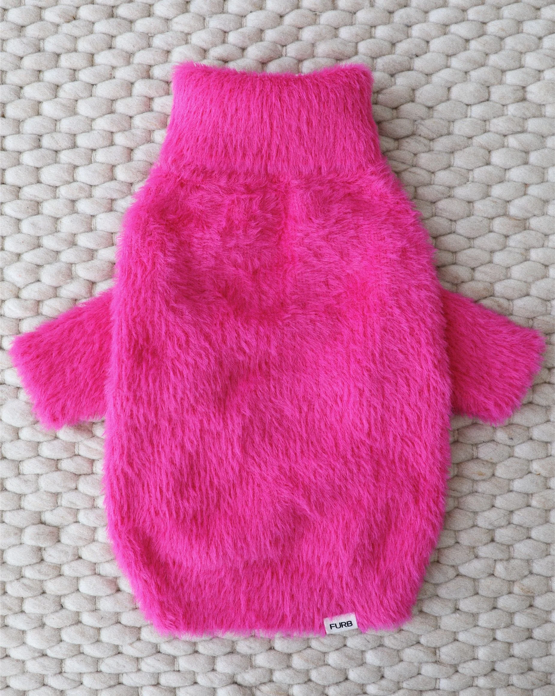 Bobbi Hot Pink Eyelash Knit Dog Sweater - Image 4
