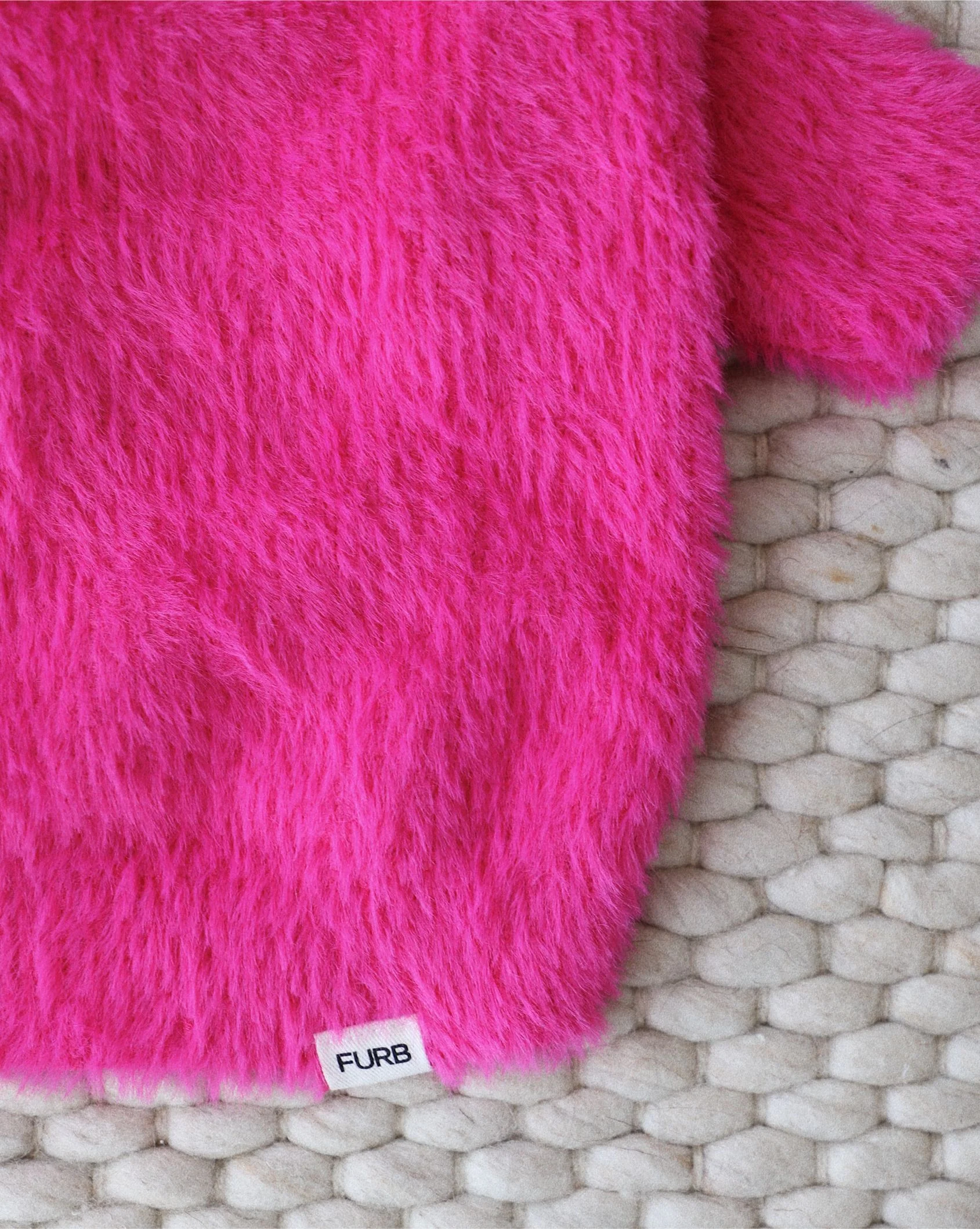 Bobbi Hot Pink Eyelash Knit Dog Sweater - Image 7