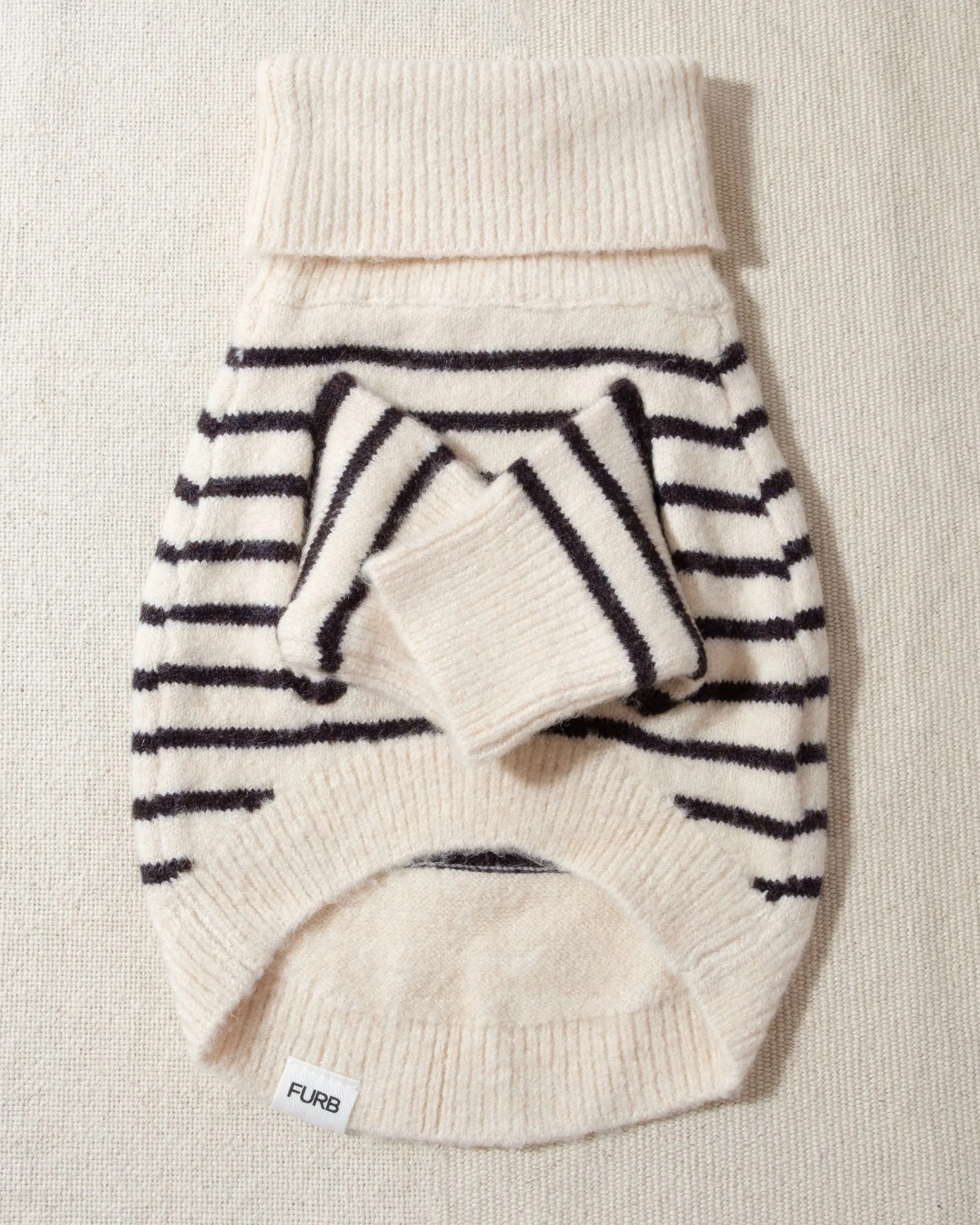 Finley Ivory + Black Striped Dog Sweater - Image 2