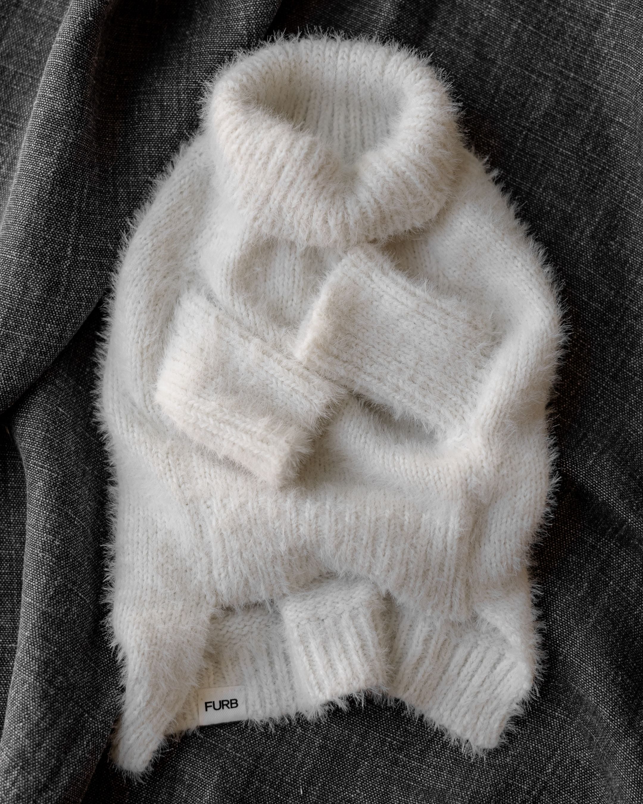 Billie Ivory Eyelash Knit Dog Sweater - Image 3