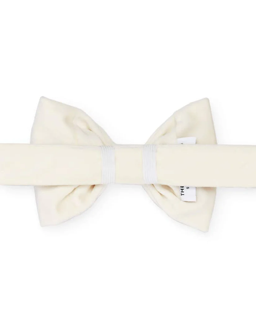 Trés Chic Ivory Velvet Bow Tie - Image 4
