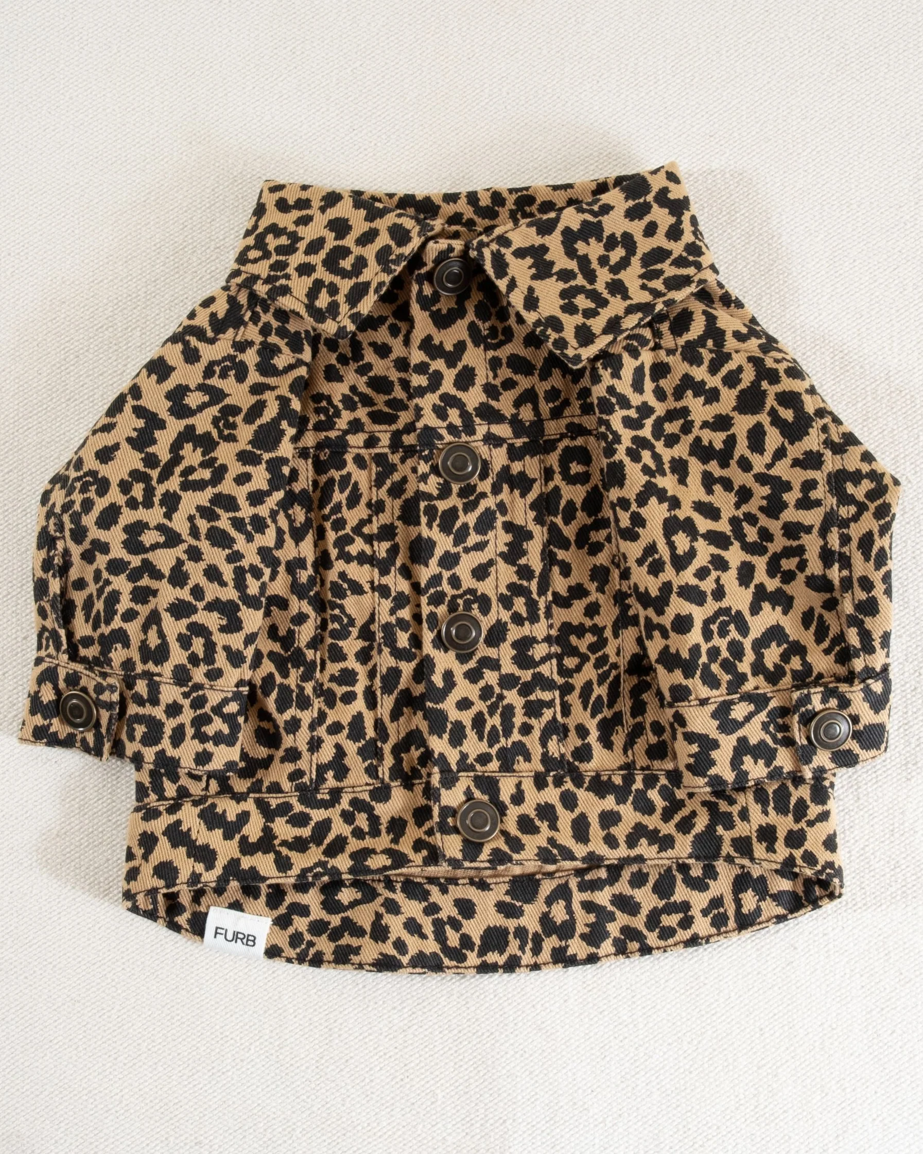 Ozzie Leopard Denim Dog Jacket - Image 3