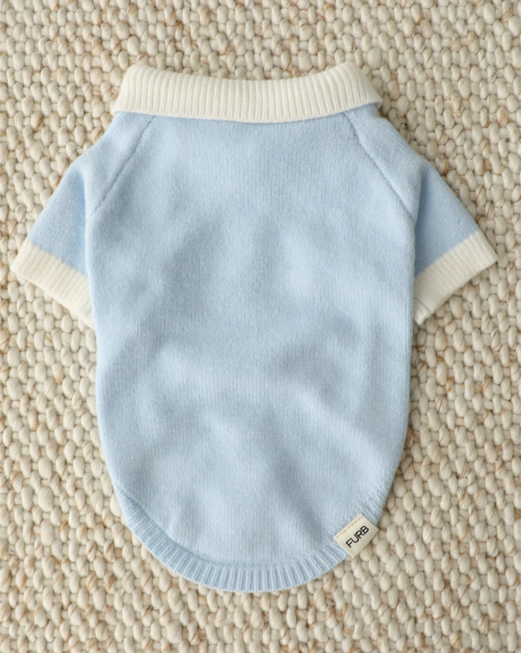 Cherry On Top Light Blue Polo Dog Sweater - Image 4