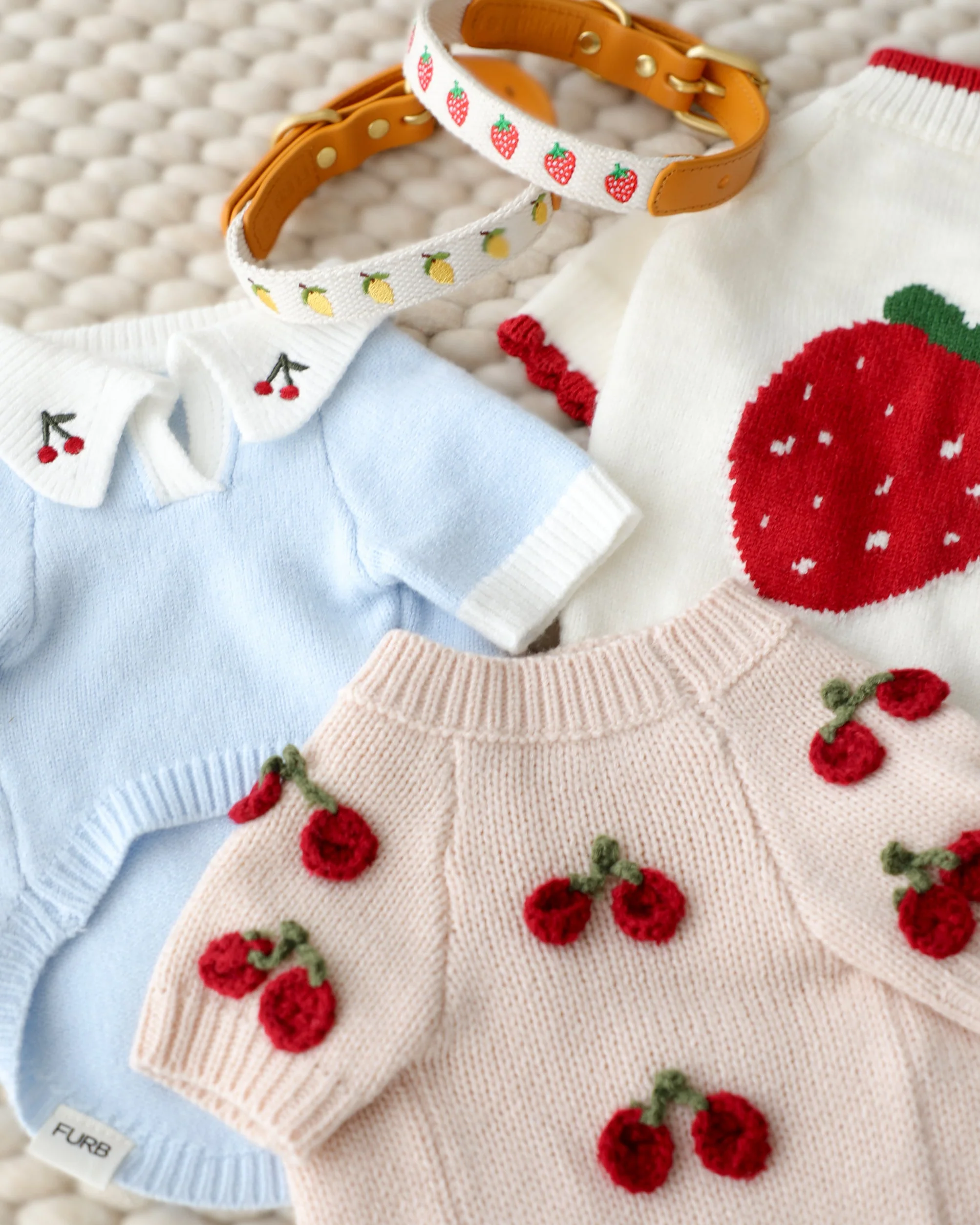 Cherry On Top Light Blue Polo Dog Sweater - Image 7