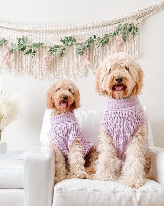 Adele Lilac Turtleneck Dog Sweater