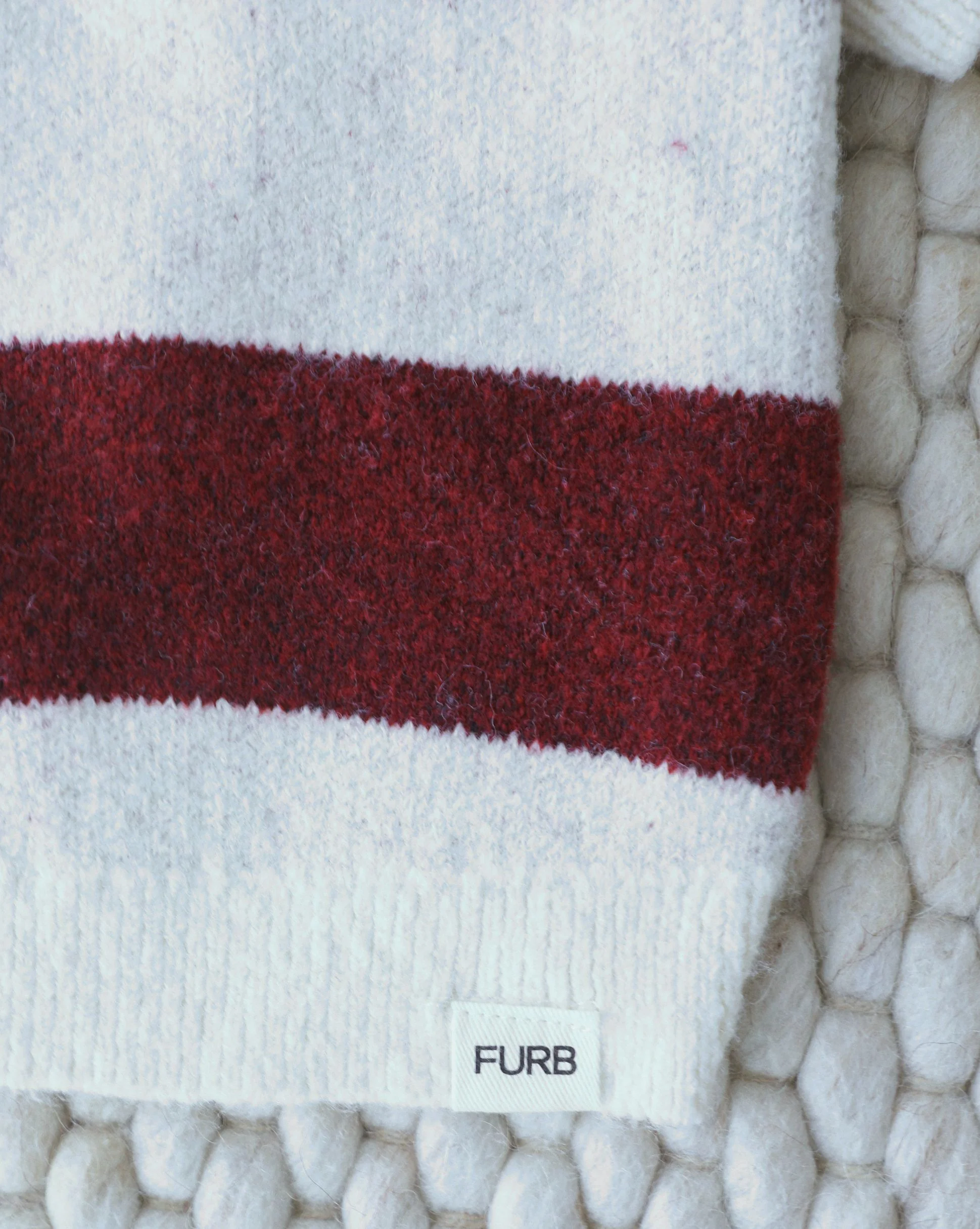 Prep School Pup Burgundy + Ivory Striped Rugby Sweater - Image 5
