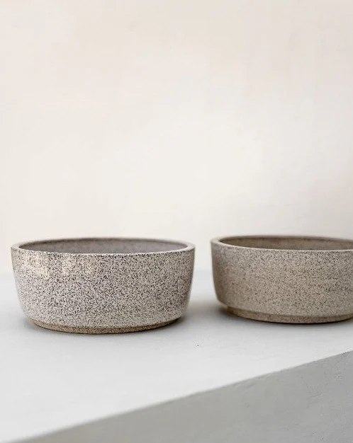 Fleck Off Speckled Handmade Dog Bowl Set