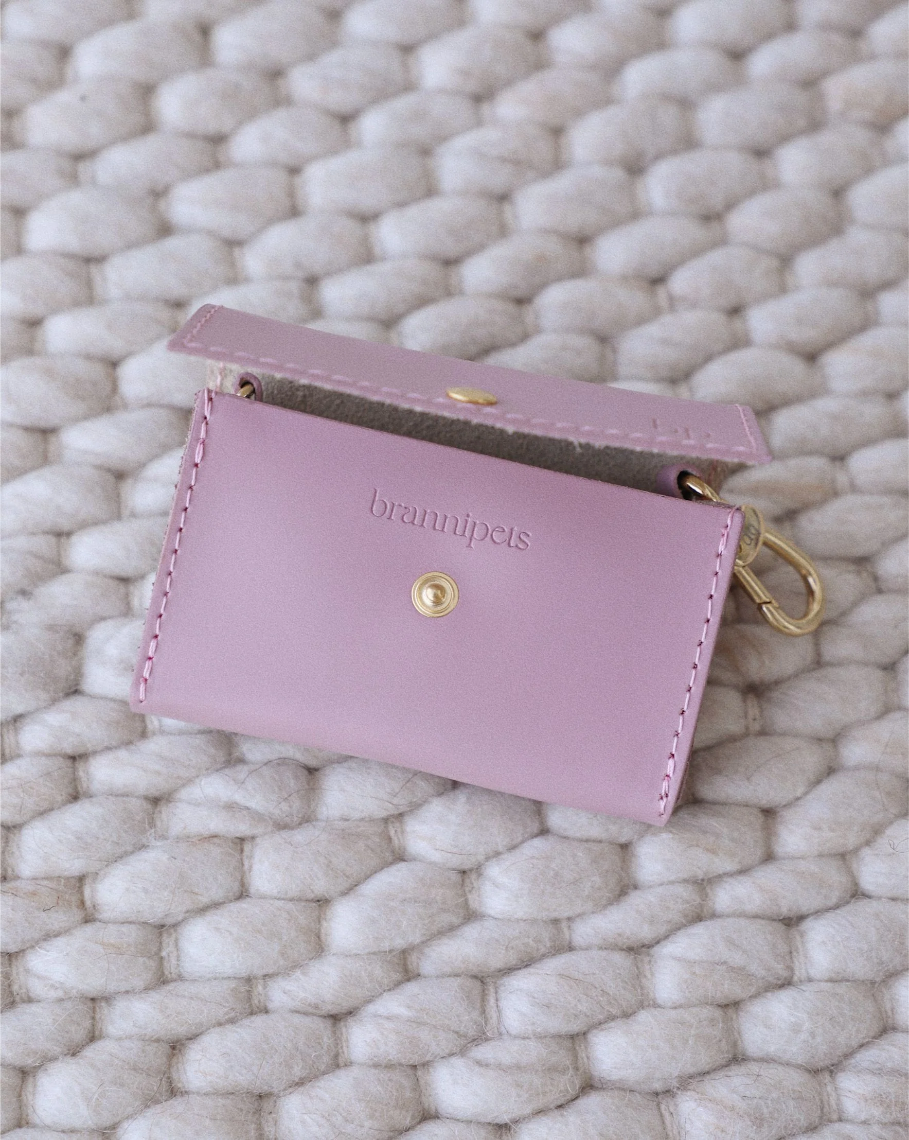 Rocco Mauve Leather Waste Bag Holder - Image 3