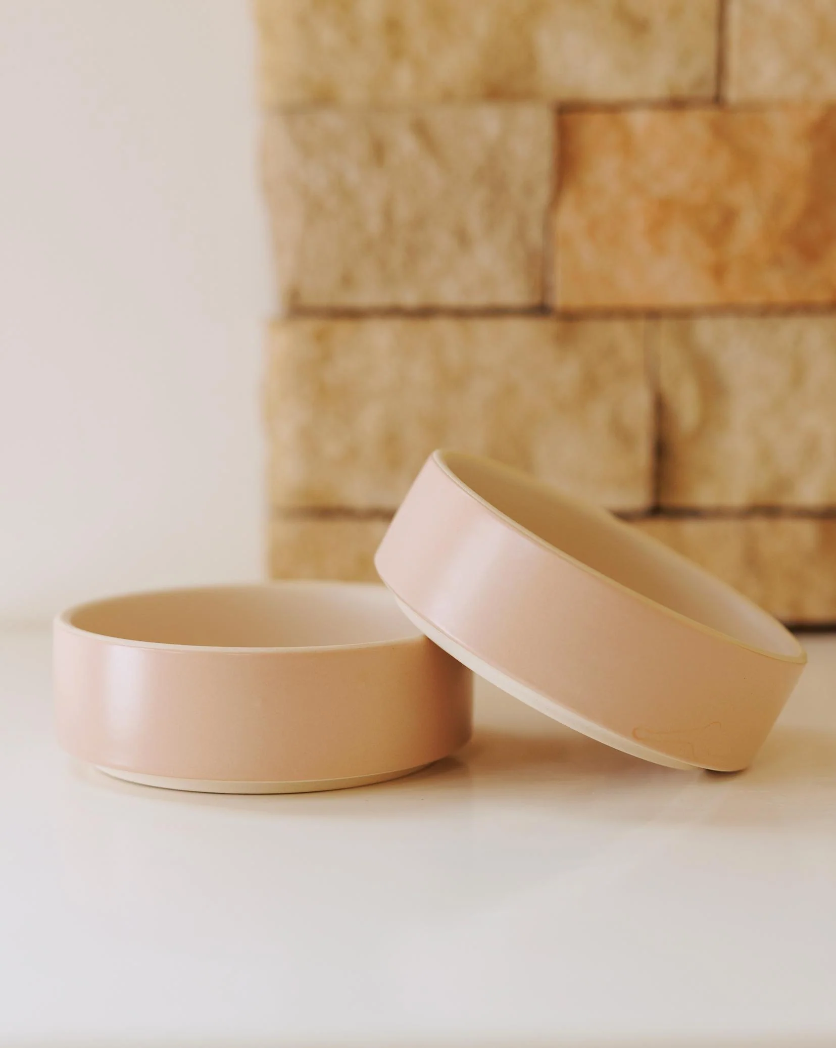 Bowled Over Modern Blush Dog Bowl - Image 2
