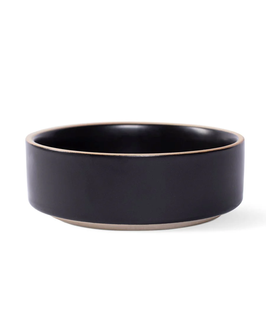 Bowled Over Modern Charcoal Dog Bowl