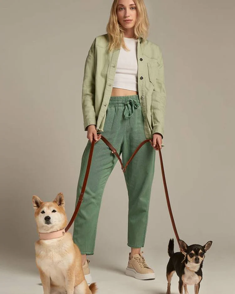 Multi-Position Brown Leather Dog Leash - Image 2
