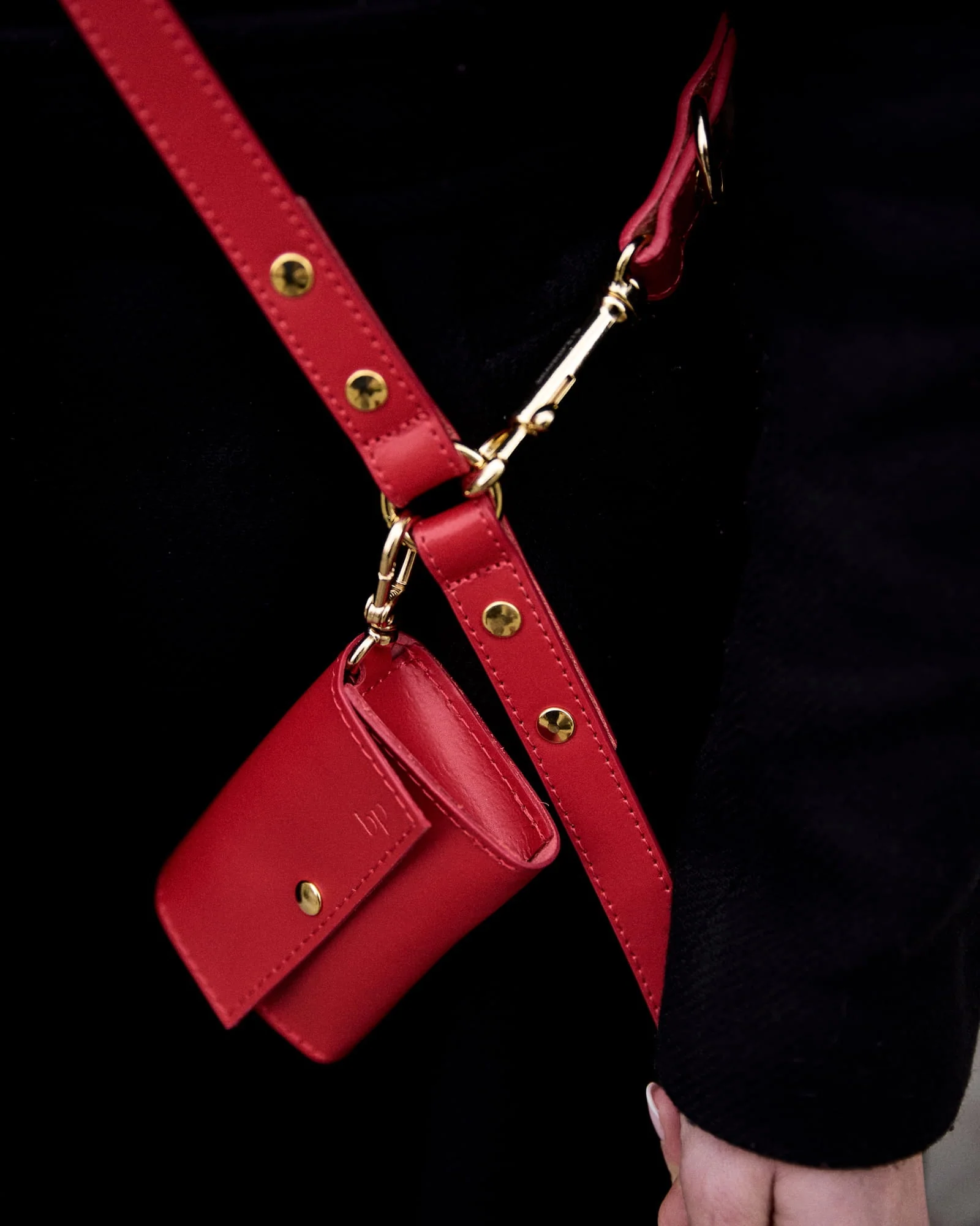 Multi-Position Red Leather Dog Leash - Image 4