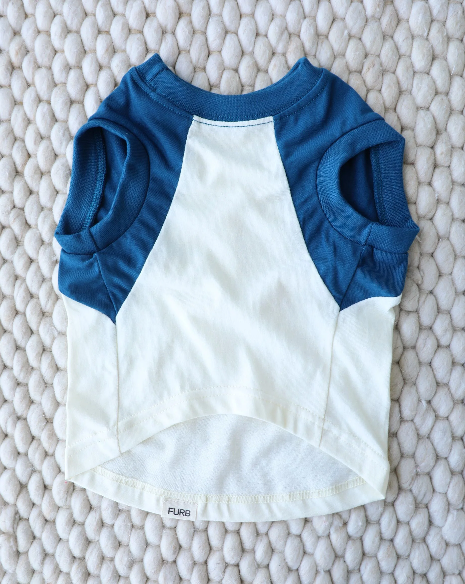Stay Gold Ivory + Blue Muscle T-Shirt - Image 2