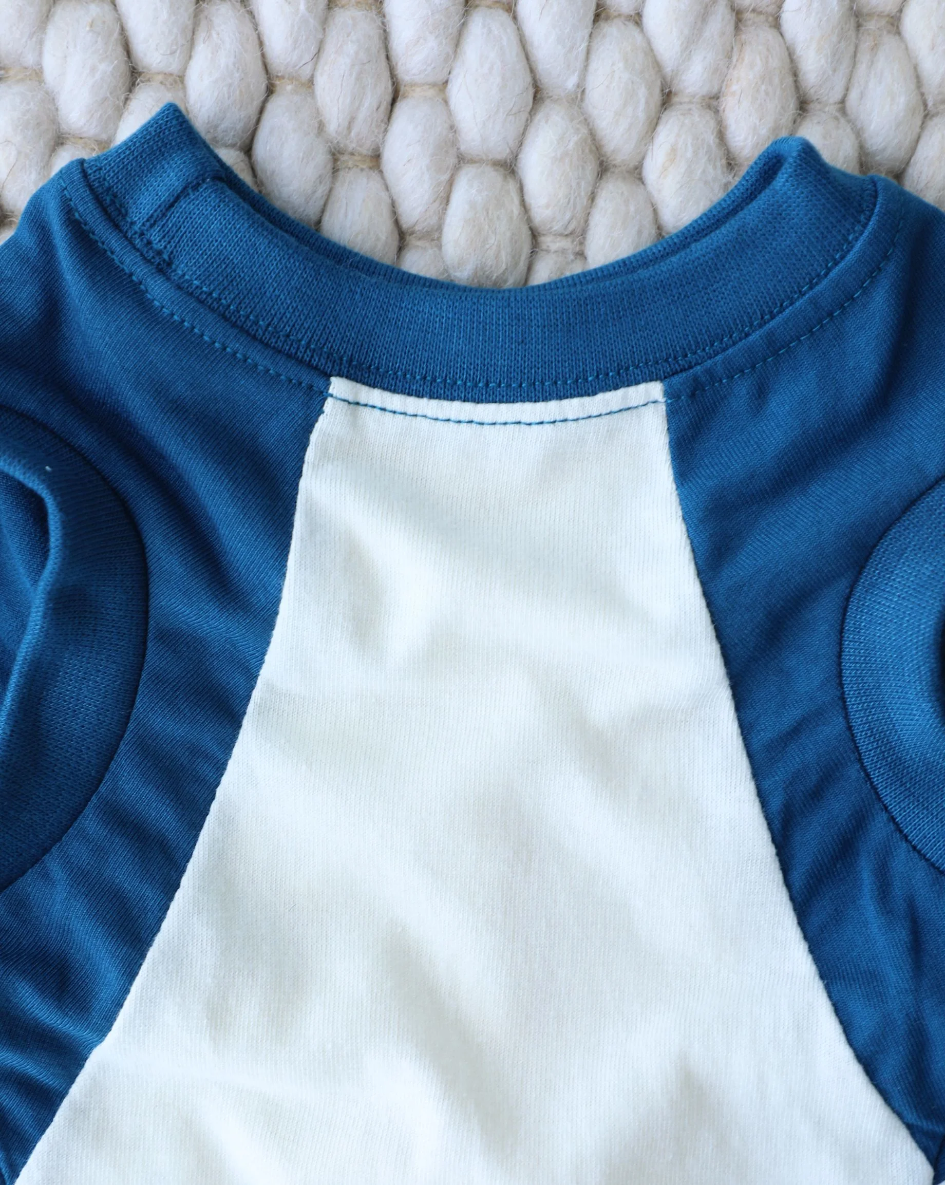 Stay Gold Ivory + Blue Muscle T-Shirt - Image 4