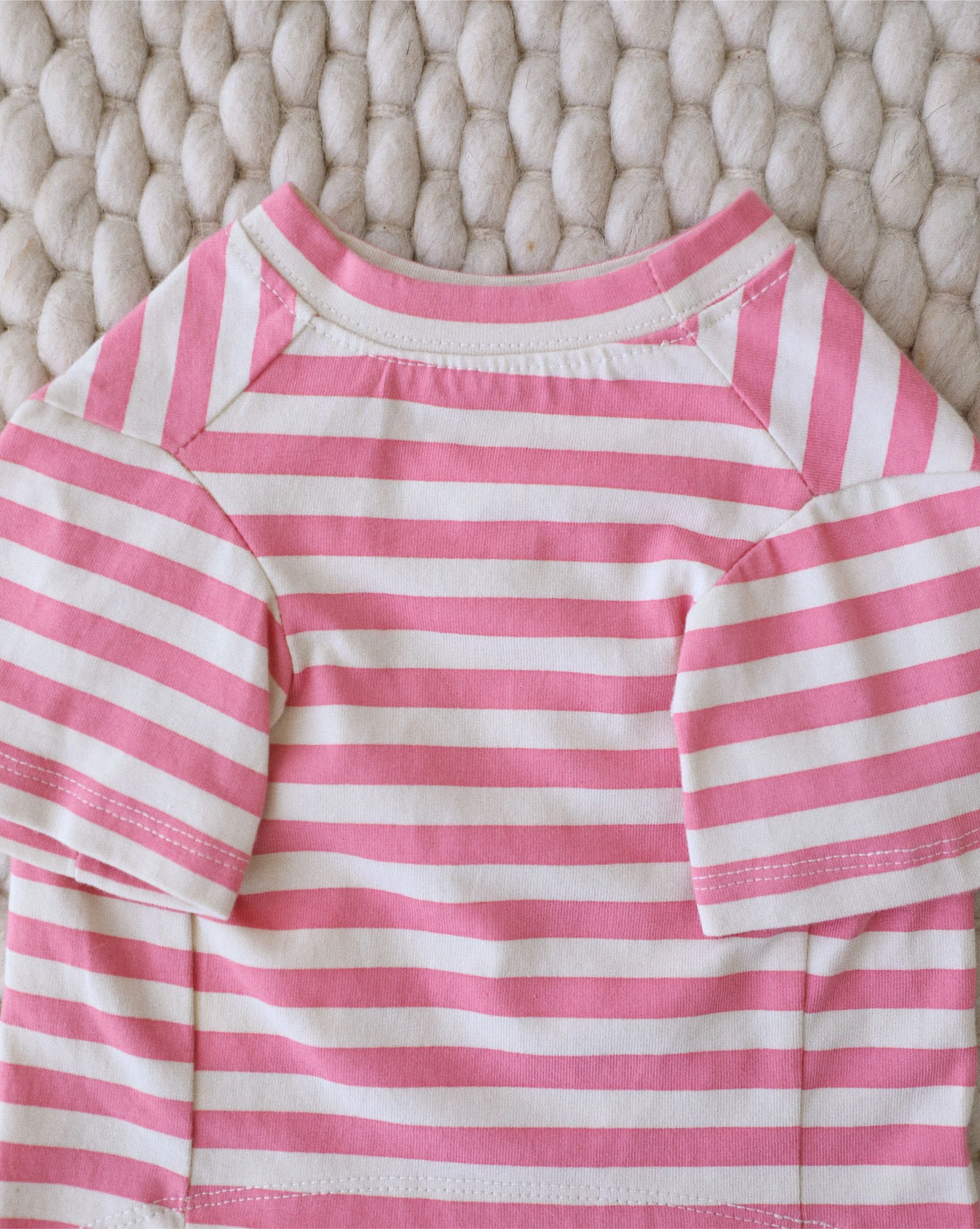 Tickled Pink Striped Dog T-Shirt - Image 2
