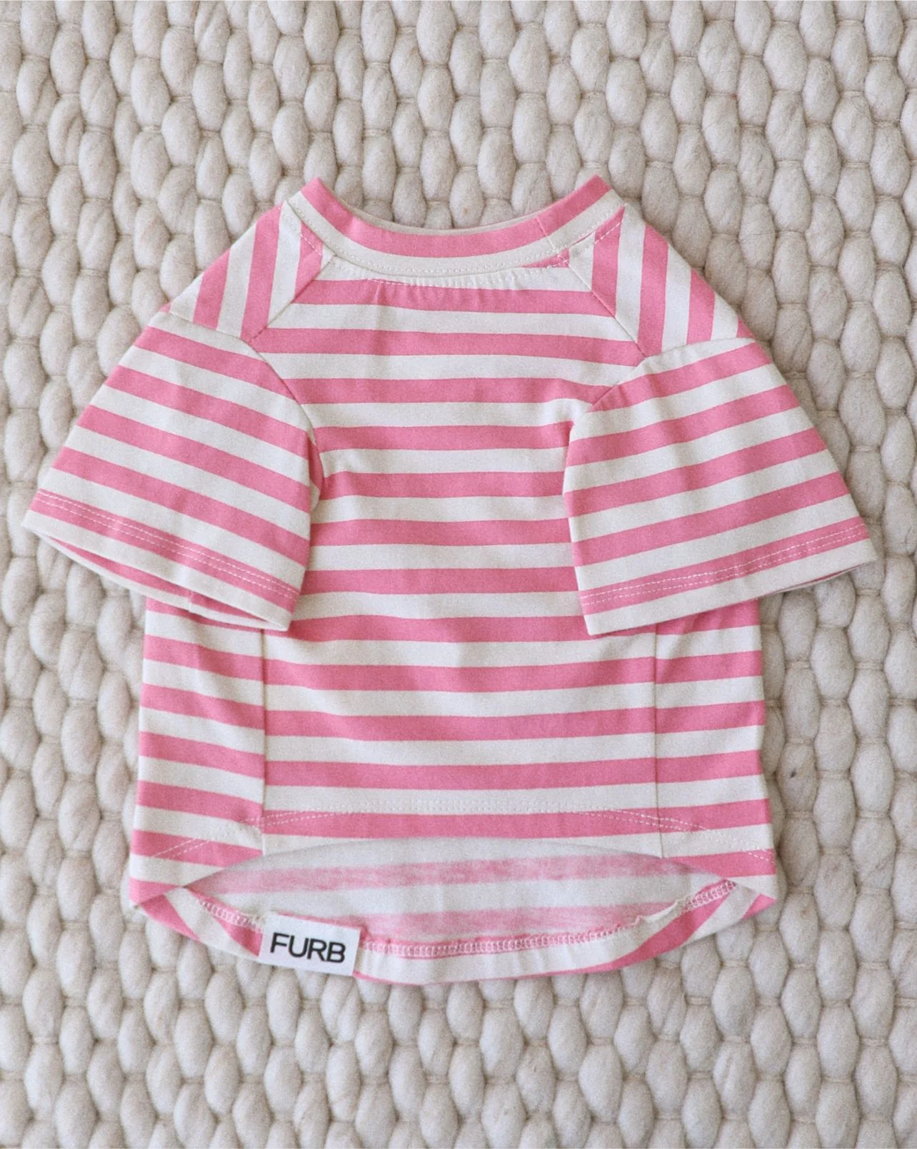 Tickled Pink Striped Dog T-Shirt - Image 3