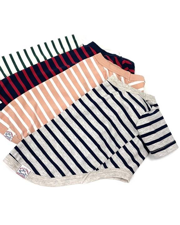 Tiny Gondolier Oatmeal + Navy Stripe Tee - Image 4