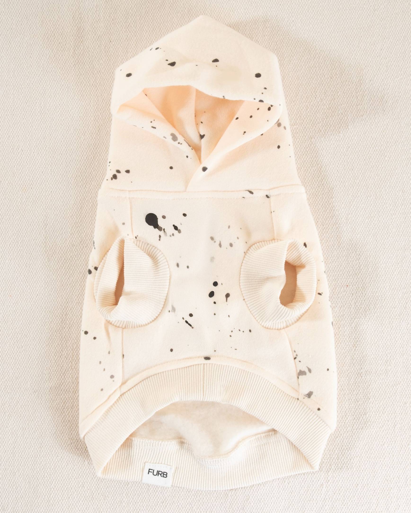 Bradley Ivory Paint Splatter Short Sleeve Dog Hoodie - Image 3