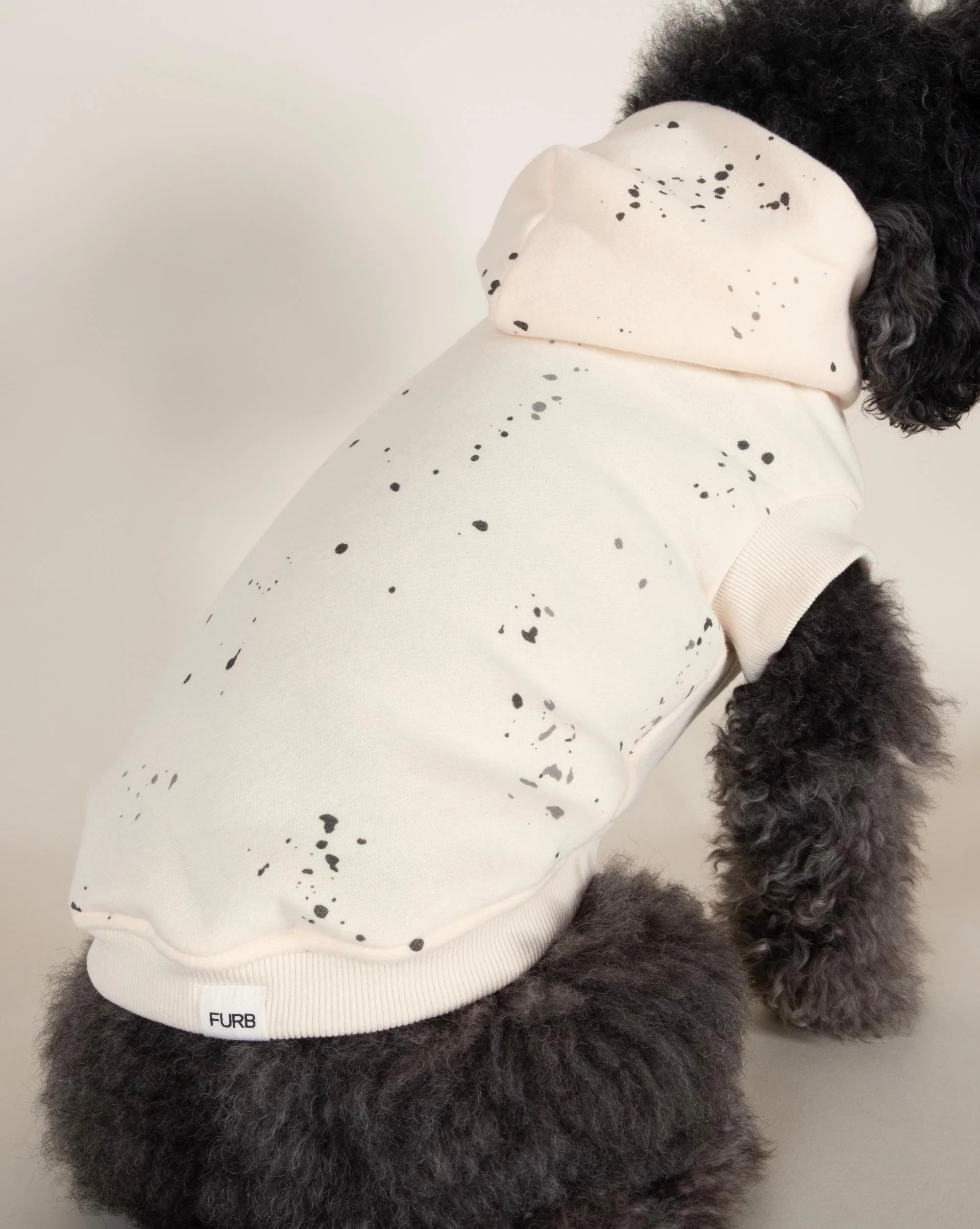 Bradley Ivory Paint Splatter Short Sleeve Dog Hoodie - Image 5