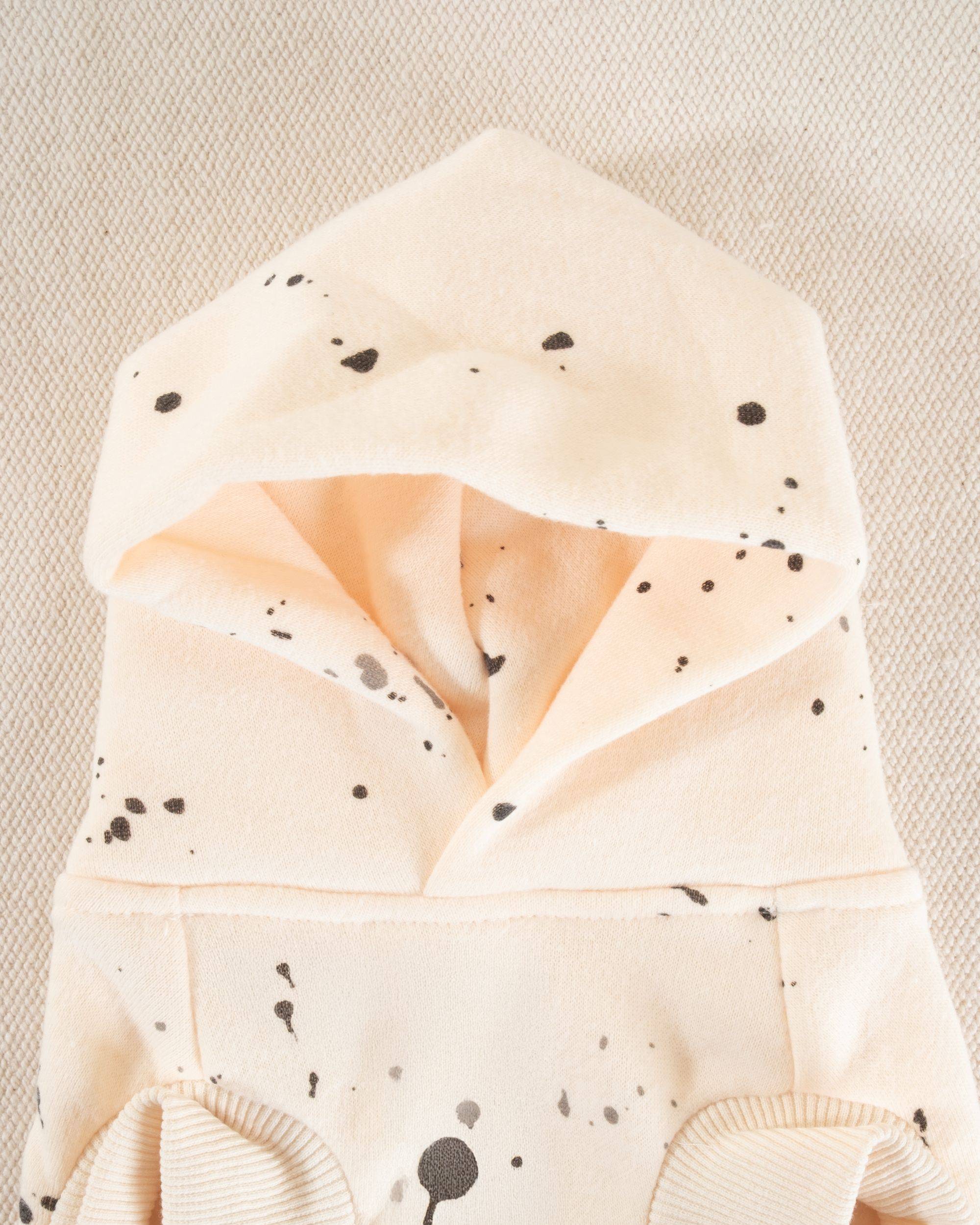 Bradley Ivory Paint Splatter Short Sleeve Dog Hoodie - Image 7