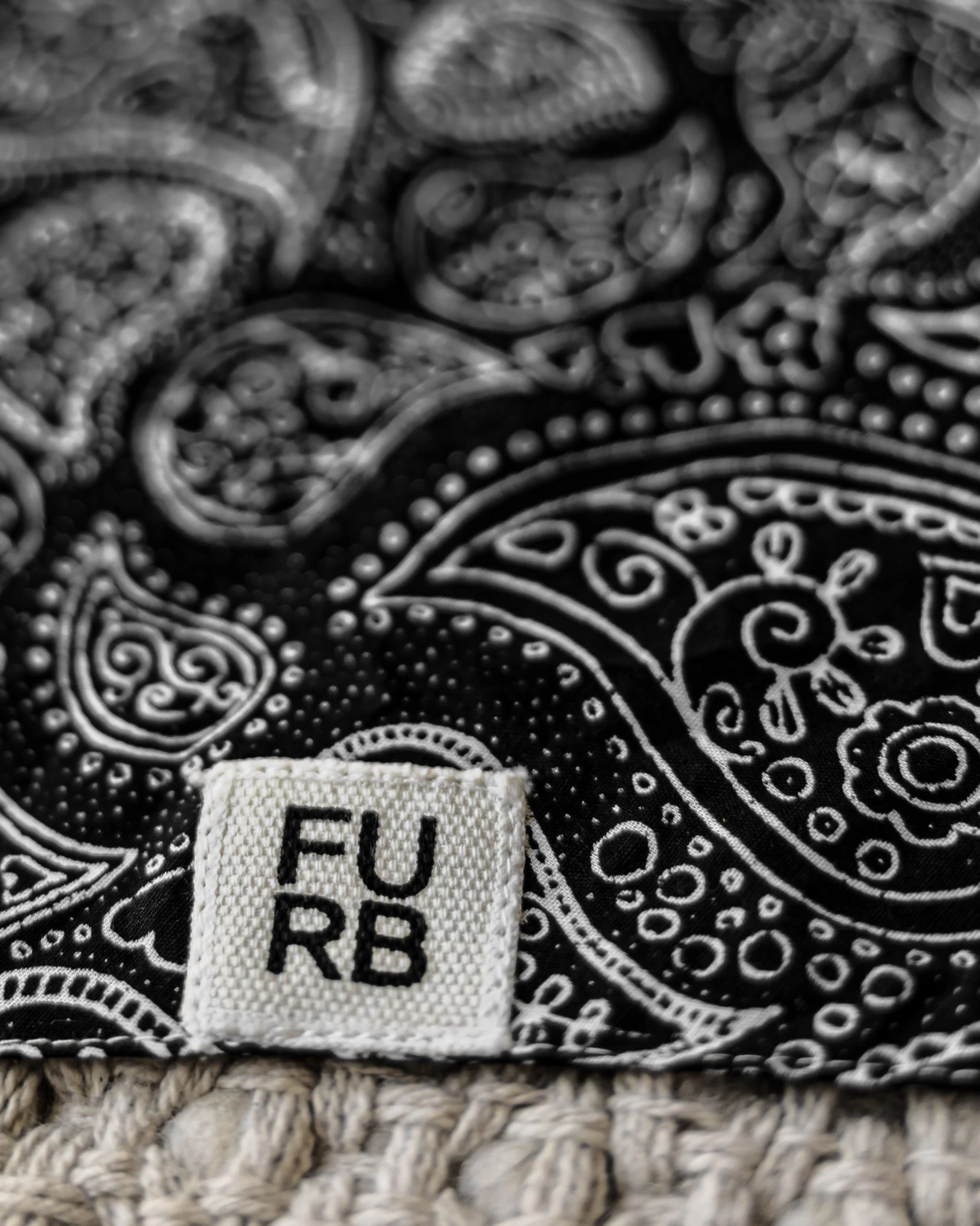 Ozzie Black Paisley Print Dog Bandana - Image 3