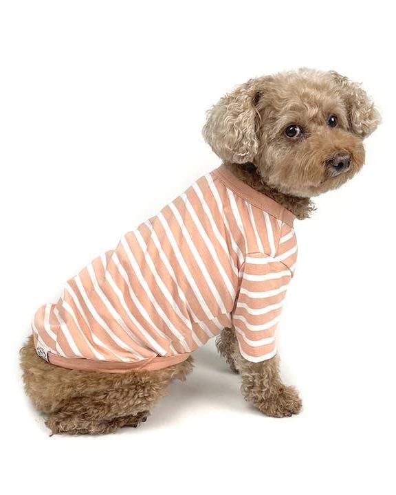 Tiny Gondolier Peach + Cream Stripe Tee - Image 3