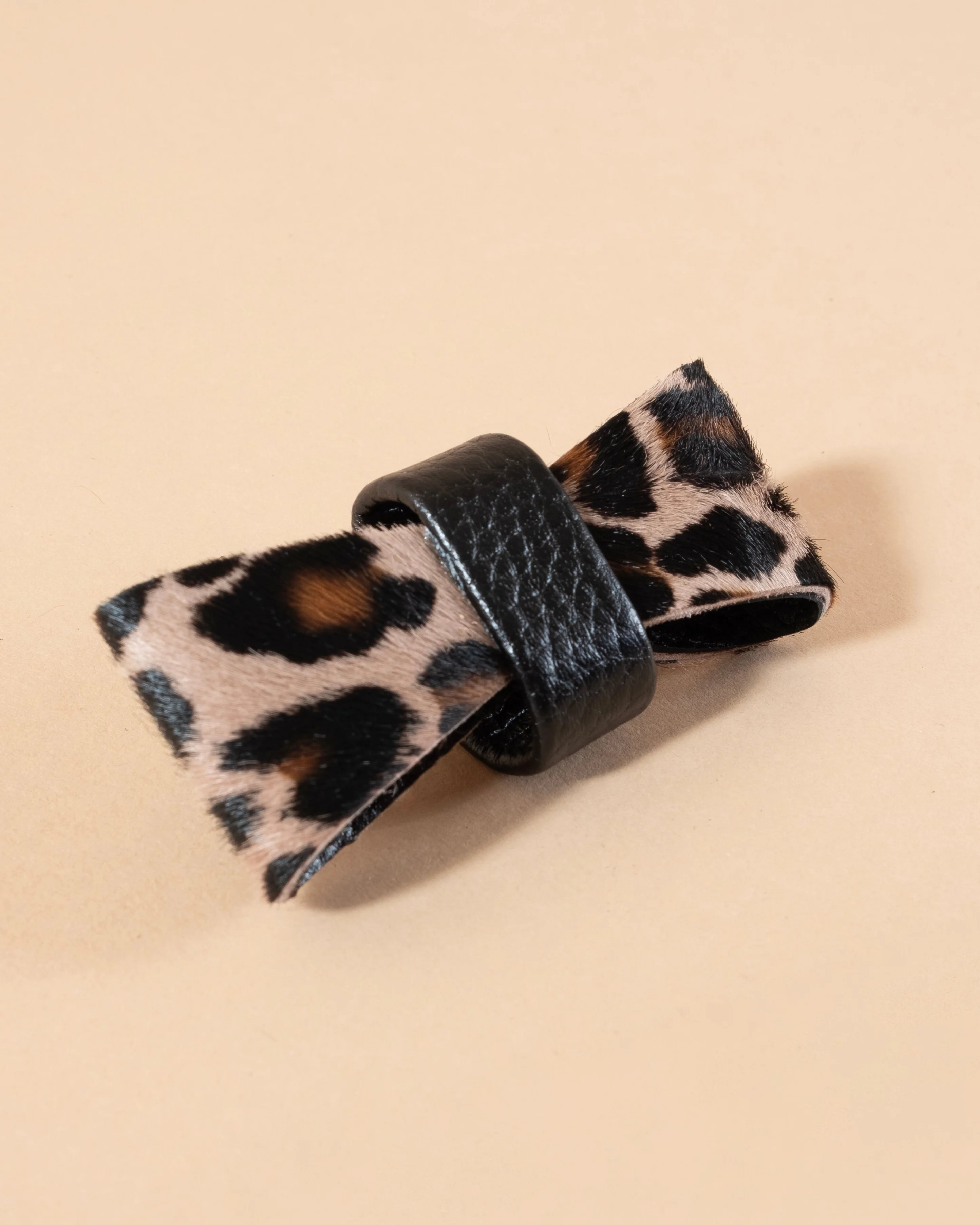 Spot-On Leopard Pony Hair Bow Tie - Image 3