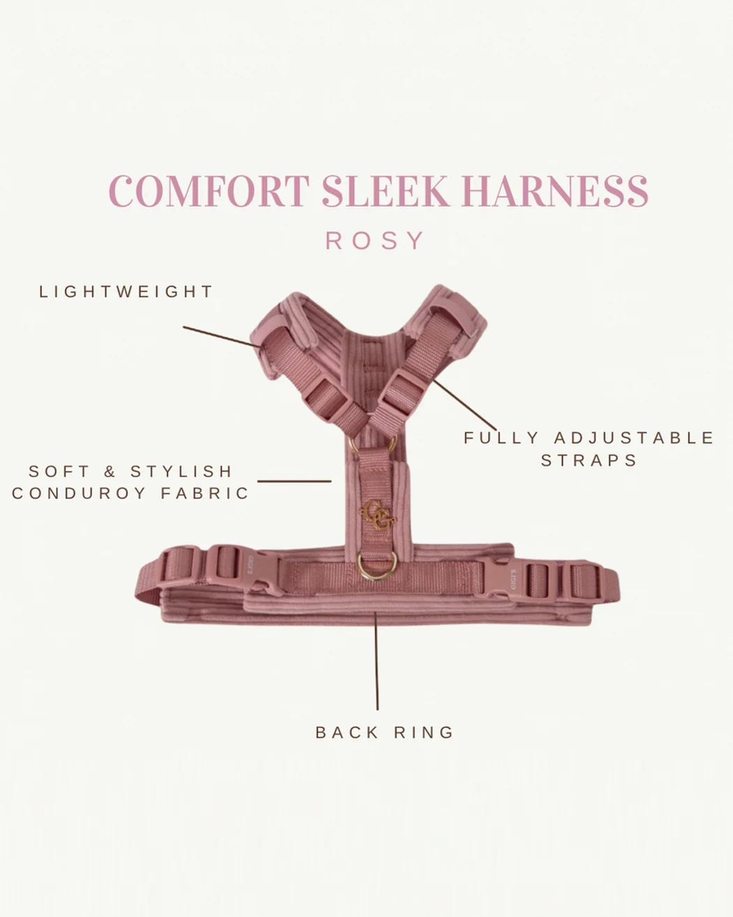 Sunday Stroll Rose Dog Harness - Image 4
