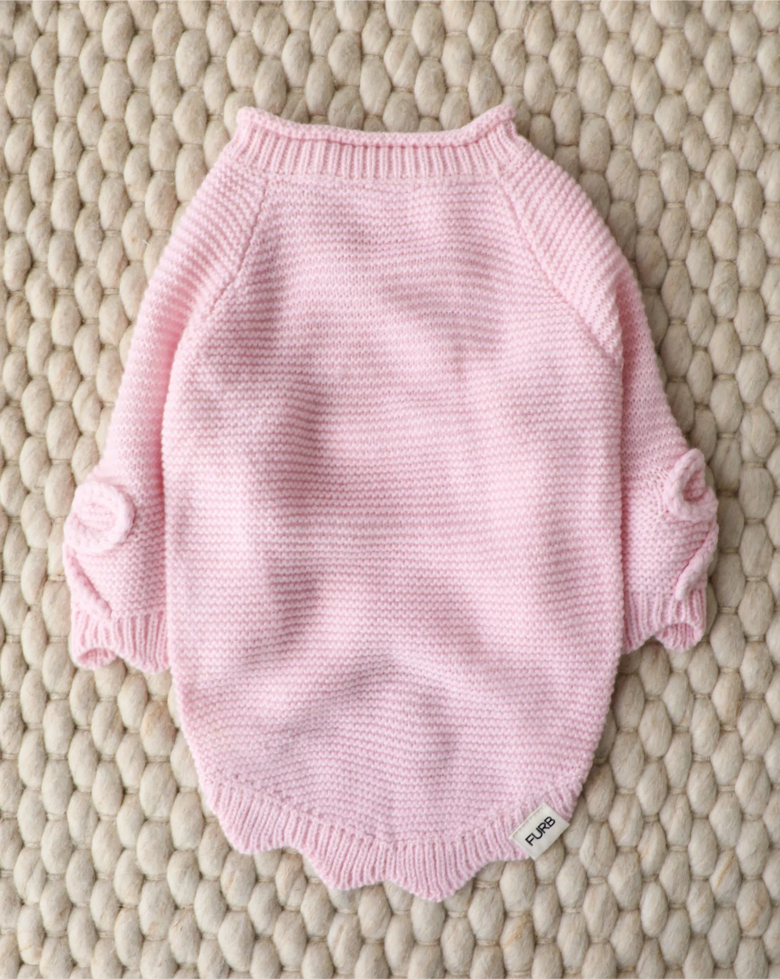 Lilah Pink Scalloped Detail Dog Sweater - Image 2