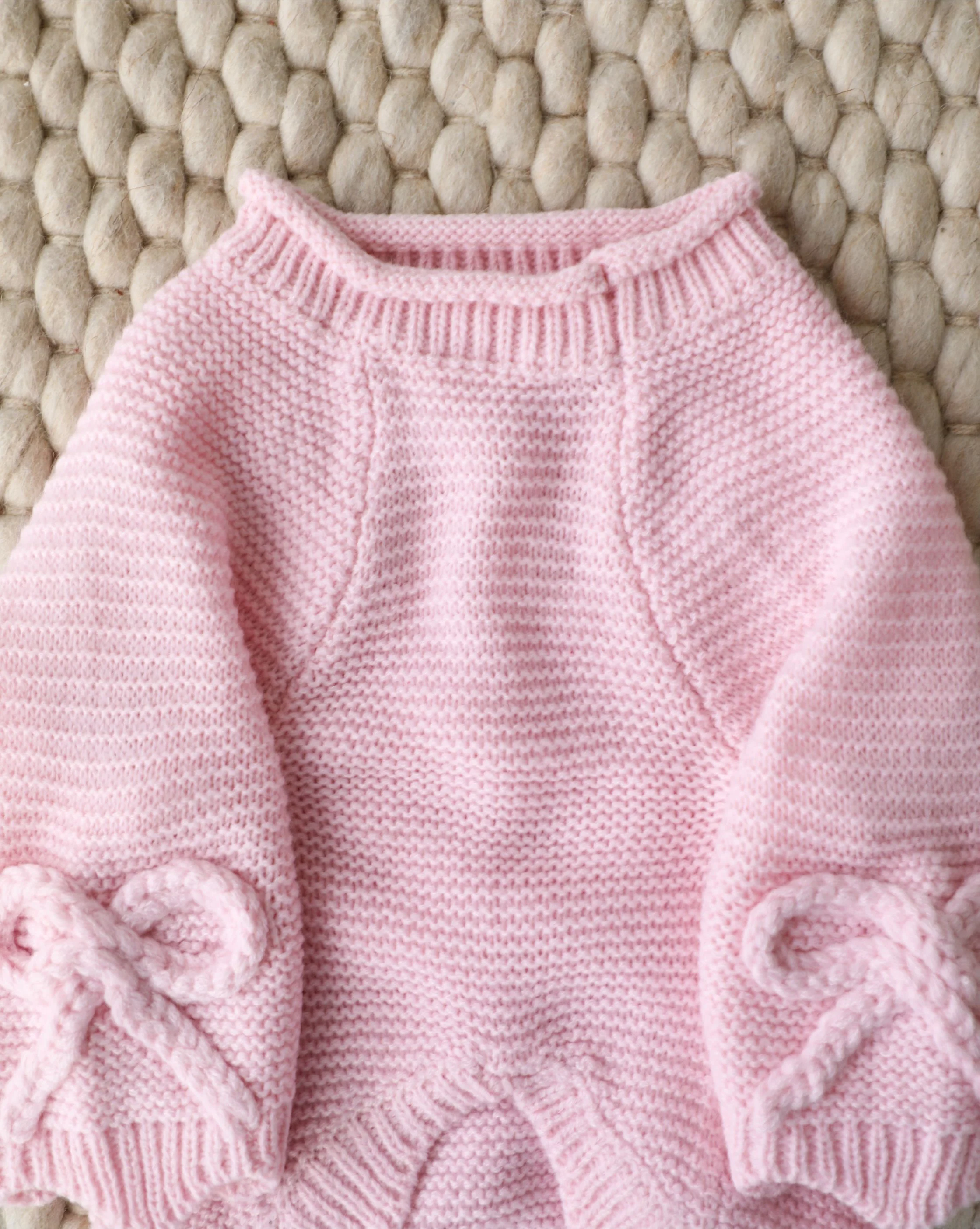 Lilah Pink Scalloped Detail Dog Sweater - Image 4