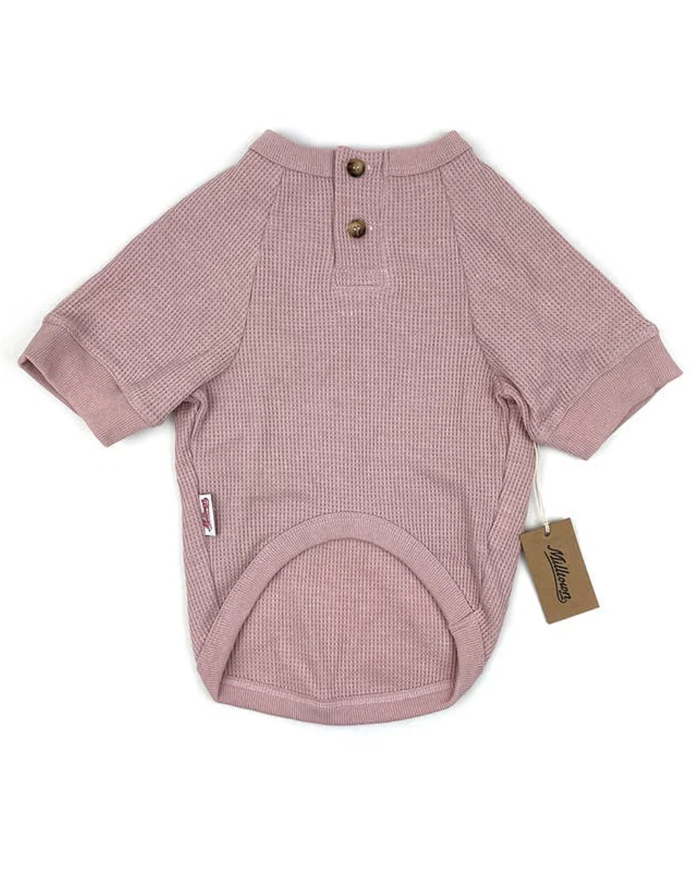 Harper Pink Waffle Knit Henley - Image 2