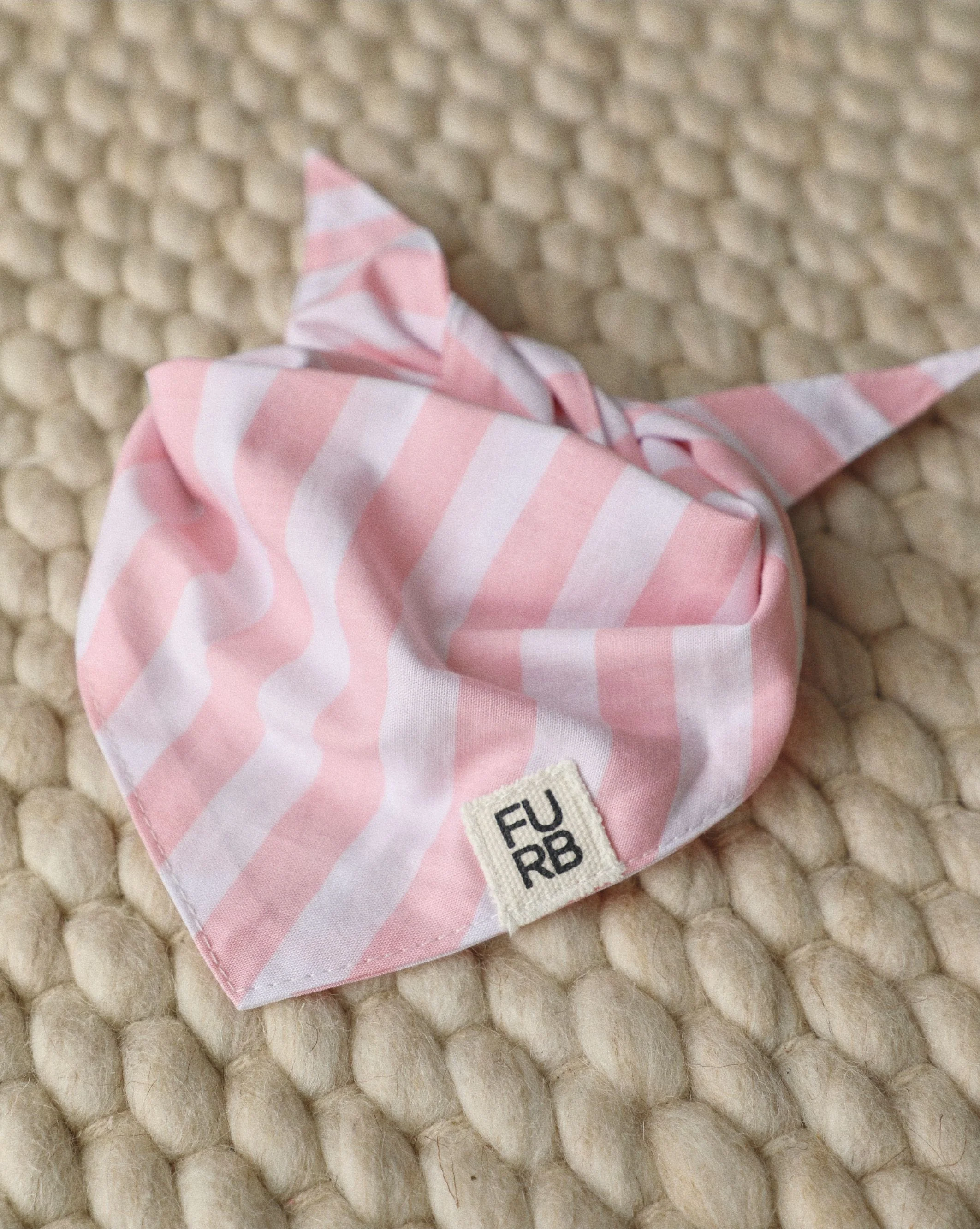 Paige Pink Striped Dog Bandana - Image 2