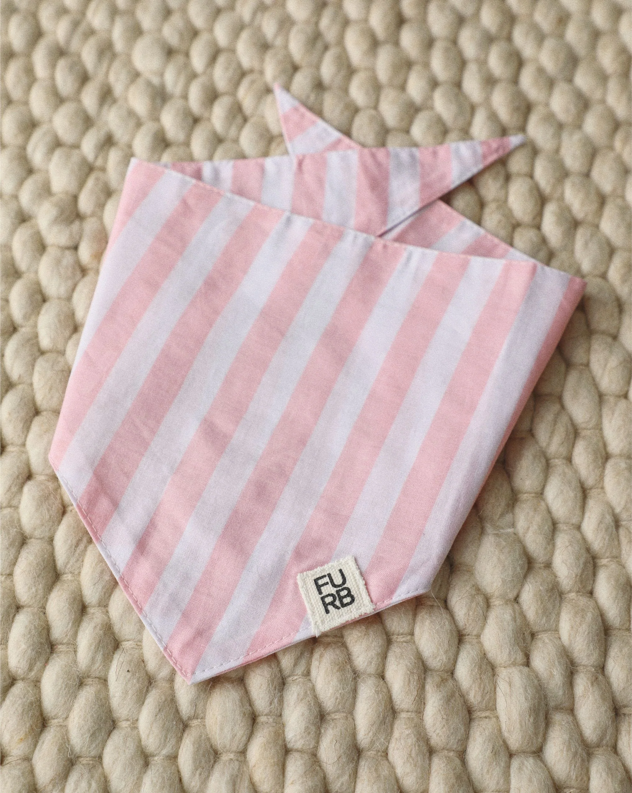 Paige Pink Striped Dog Bandana - Image 4