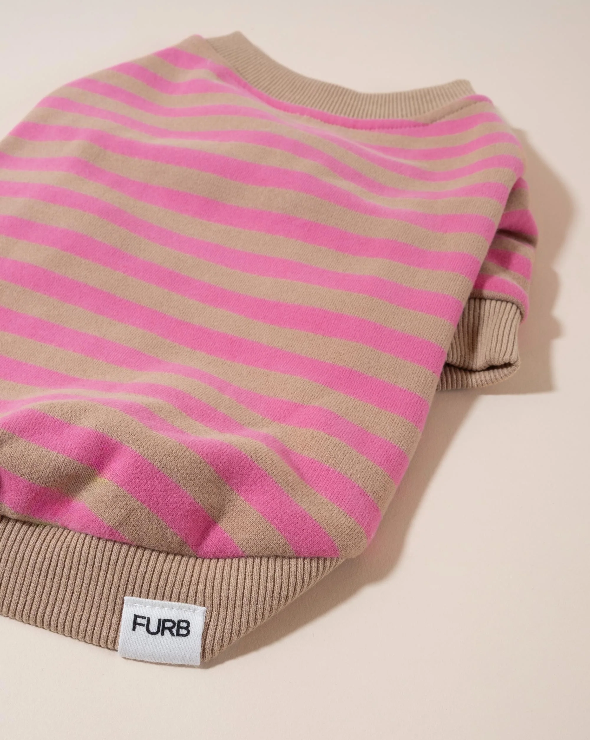 Camden Pink + Tan Striped Dog Sweatshirt - Image 3