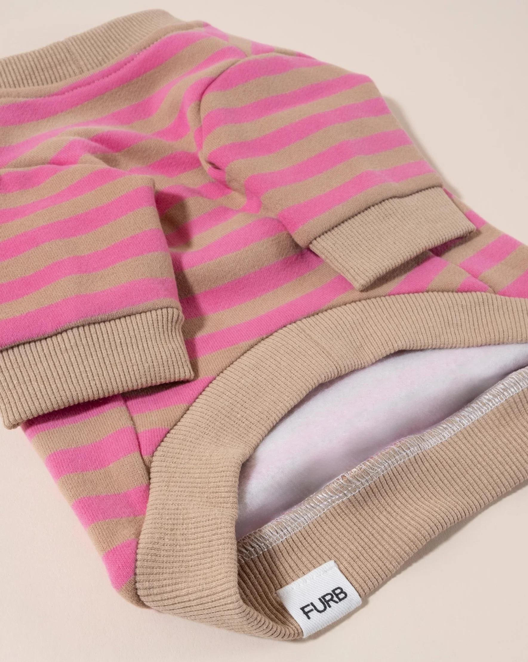 Camden Pink + Tan Striped Dog Sweatshirt - Image 4