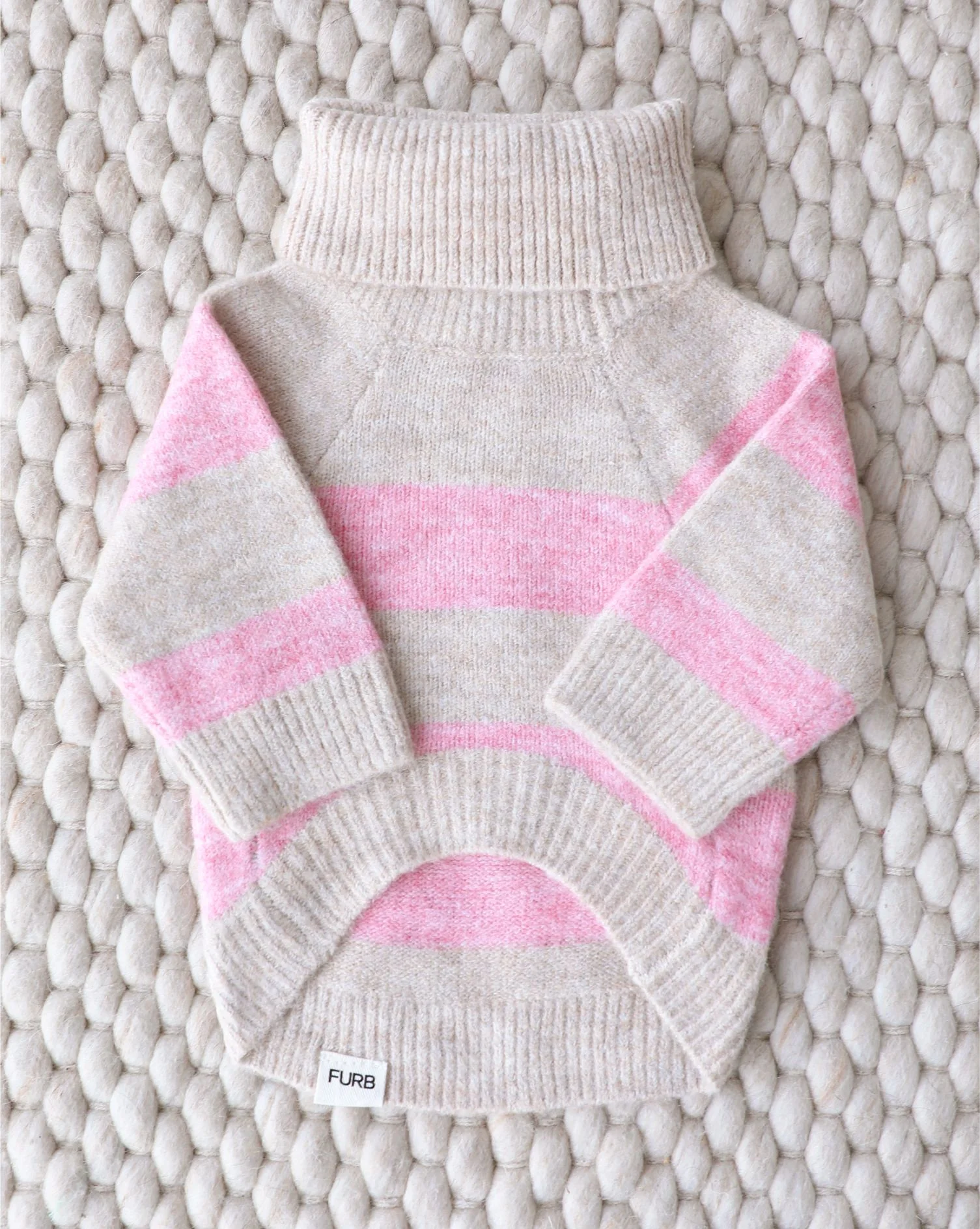 Finley Pink Striped Dog Sweater - Image 2