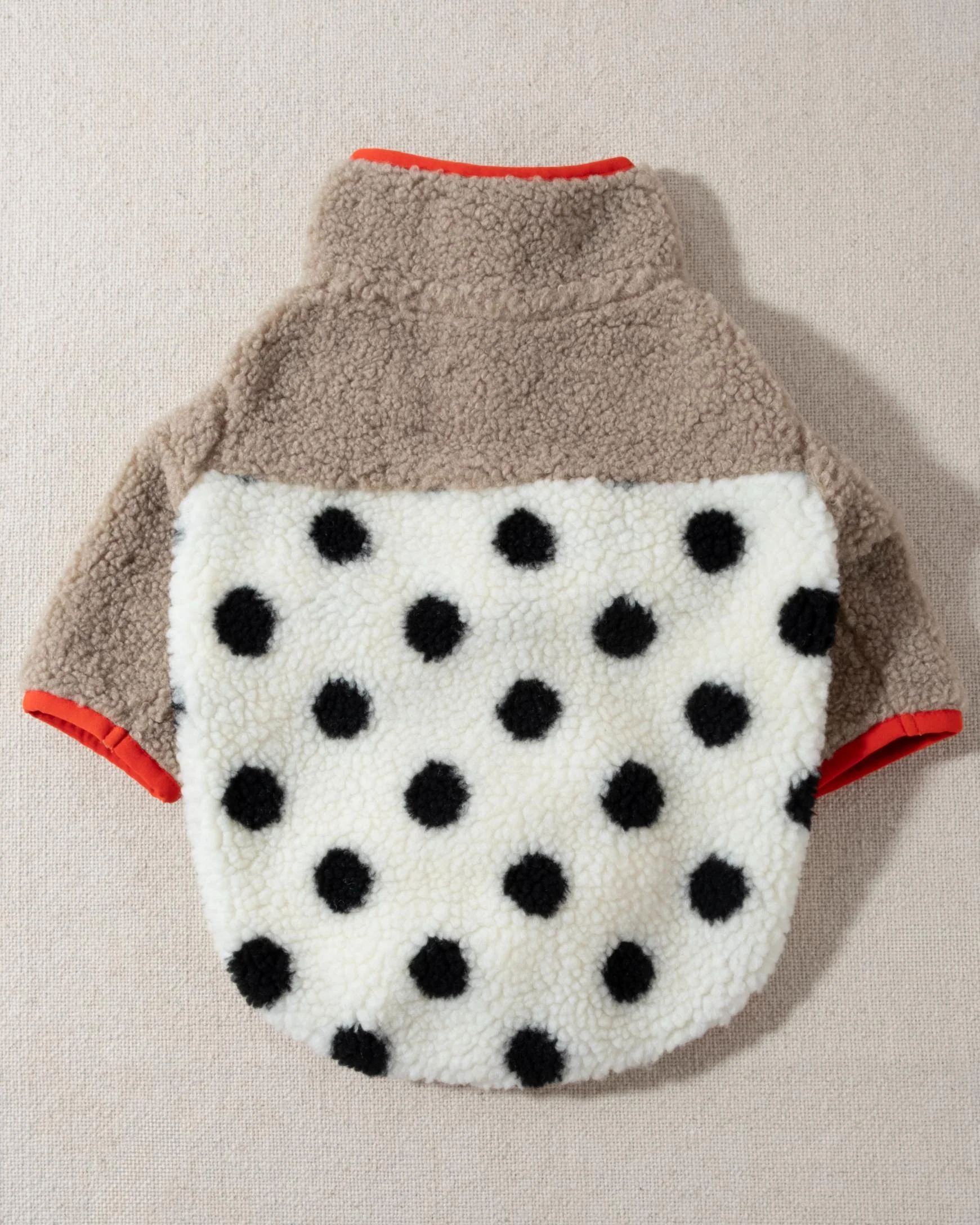 Shiba Polka Dot + Coral Sherpa Dog Pullover - Image 3